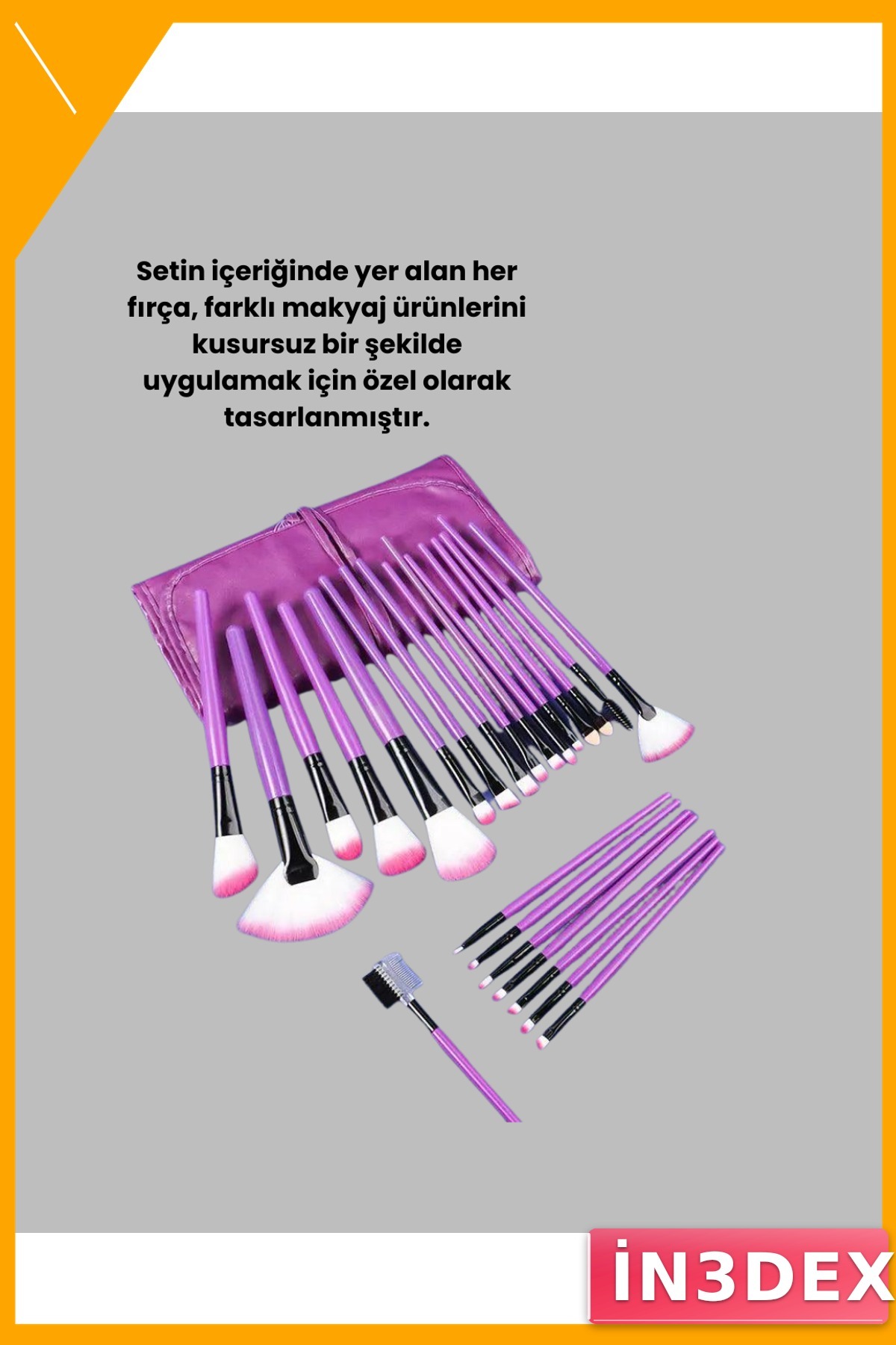 12 Parça Sentetik Fiber Makyaj Fırça Seti Göz ve Ten İçin