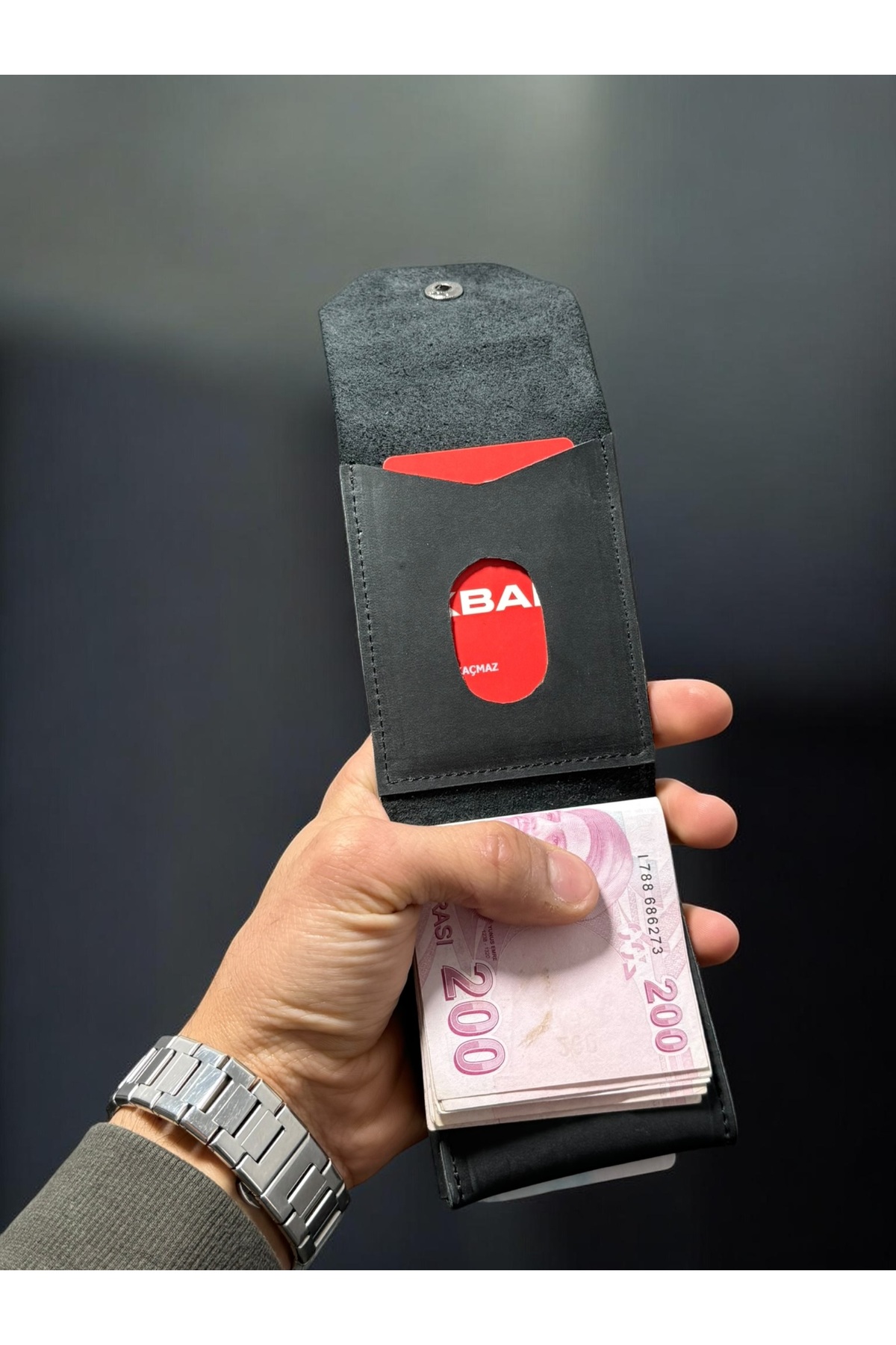 NZCLUB %100 Hakiki Crazy Dana Derisi Çerçeveli Minimalist Cüzdan Para Portföyü Kaliteli Kartlık Cüzdan görsel 5