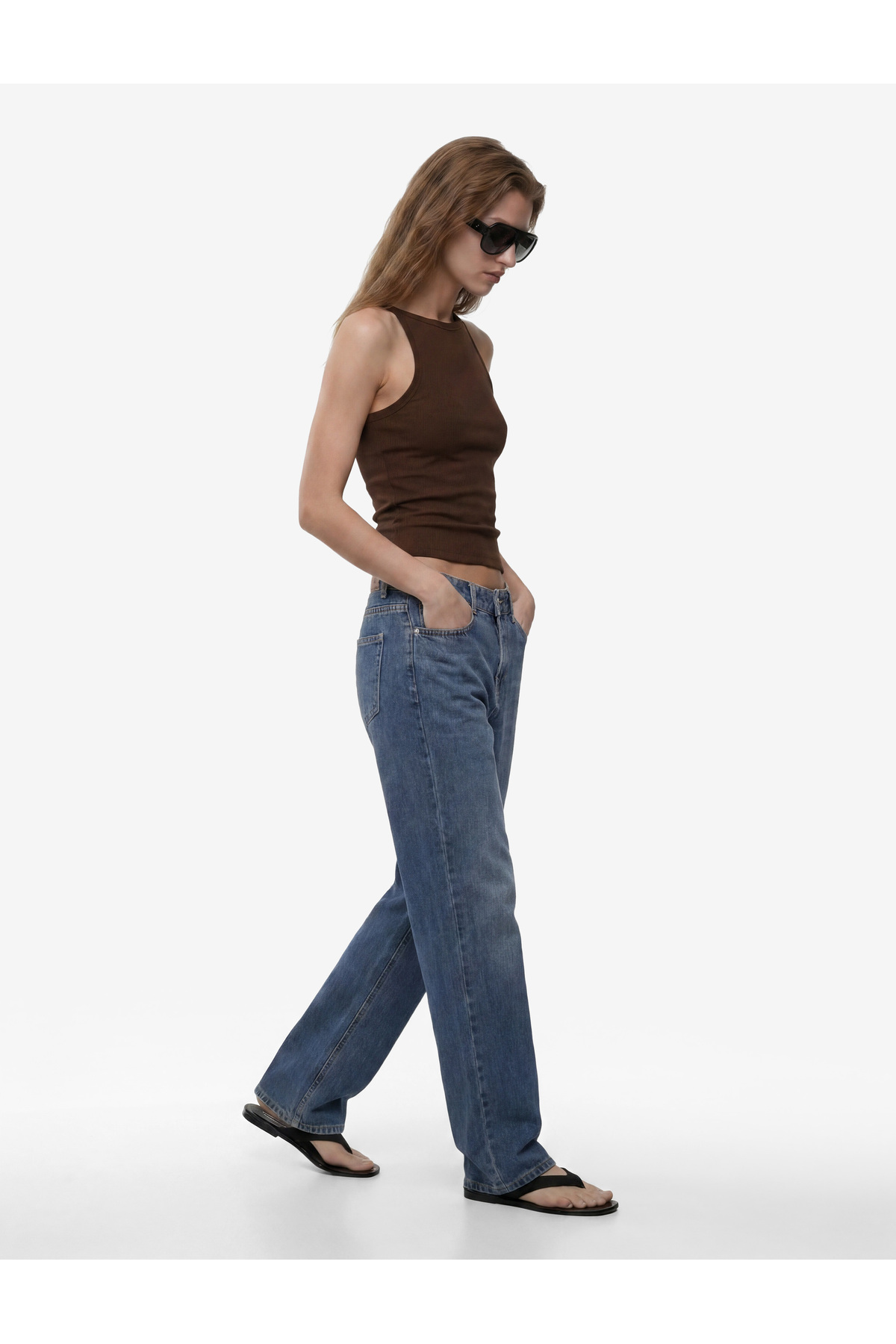 Koton Kaşkorse Kolsuz Pamuklu Slim Fit Askılı Kare Yaka Üst görsel 3