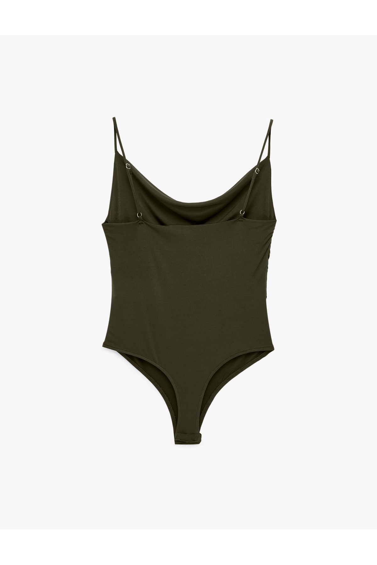 Koton Slim Fit Degaje Yaka İnce Askılı Bodysuit görsel 4