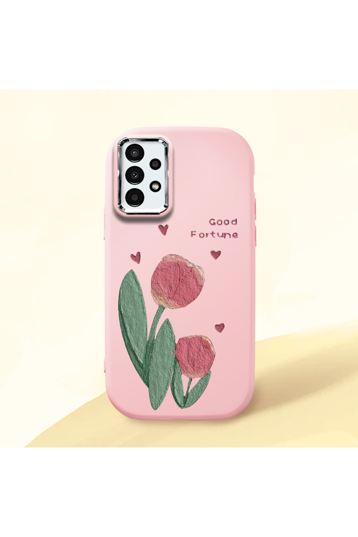 Samsung Galaxy A13 4G/5G Compatible Shock Absorber Camera Protected Pink Silicone Case