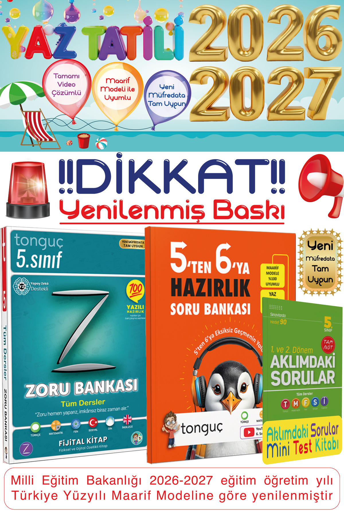 Tonguç Yayınları 5'ten 6'ya Hazırlık Kitabı & 5. Sınıf Tüm Dersler