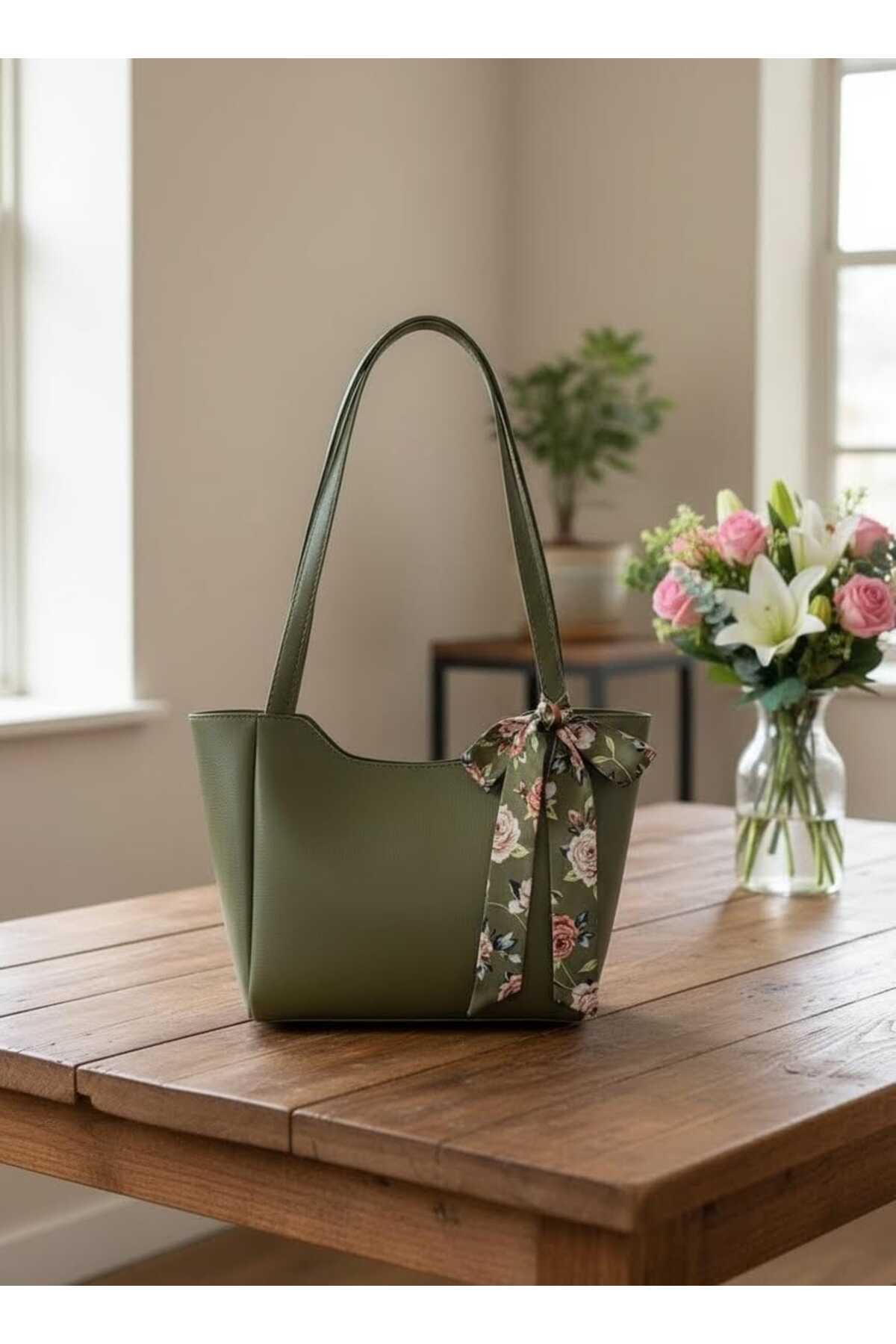 Judour Bags Kadın Fularlı Fermuarlı Ve Çıtçıt Kapamalı Shopper El Ve Omuz Çantası