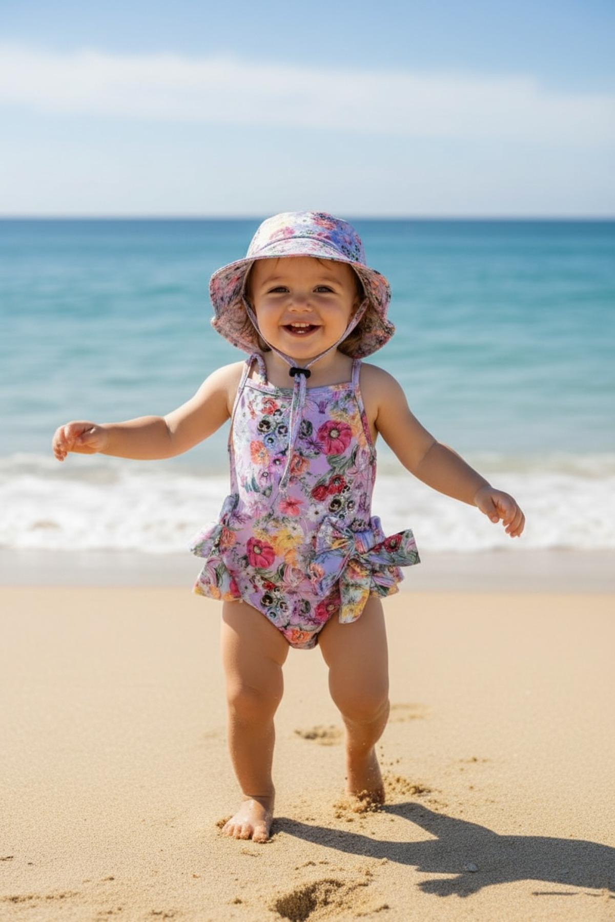 Kız Bebek Mayo Uv Korumalı Çıtçıtlı&Askı Bağlamalı