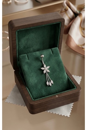 alysa jewelry Cerrahi çelik Zirkon taşlı sallantılı göbek belly Piercing