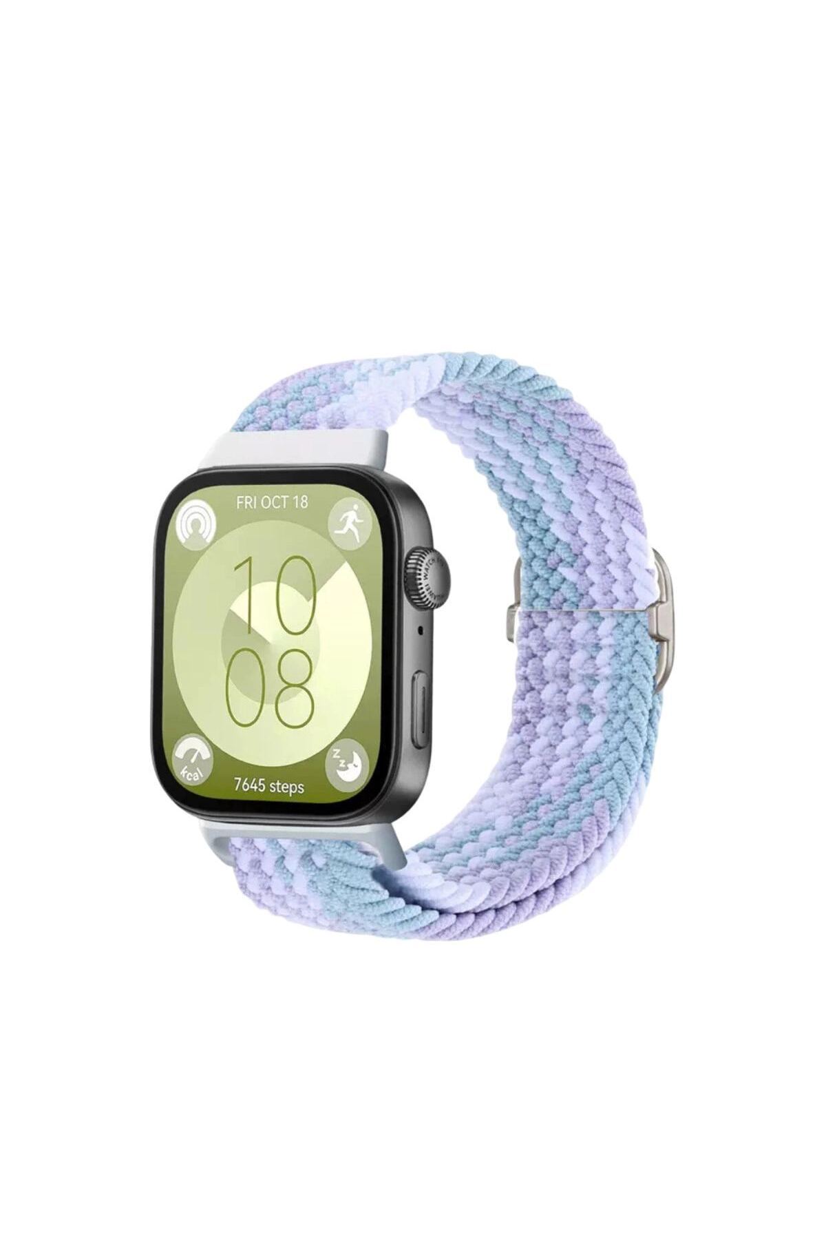Huawei Fit 4 Kordon (saat Değildir) - Lila-beyaz