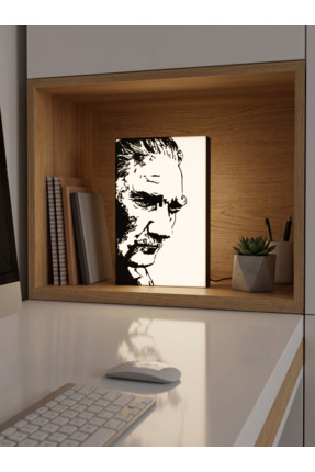 Desing Shark Design Atatürk Silüeti Işıklı Light Box - 3D Tasarım Duvar Dekor...