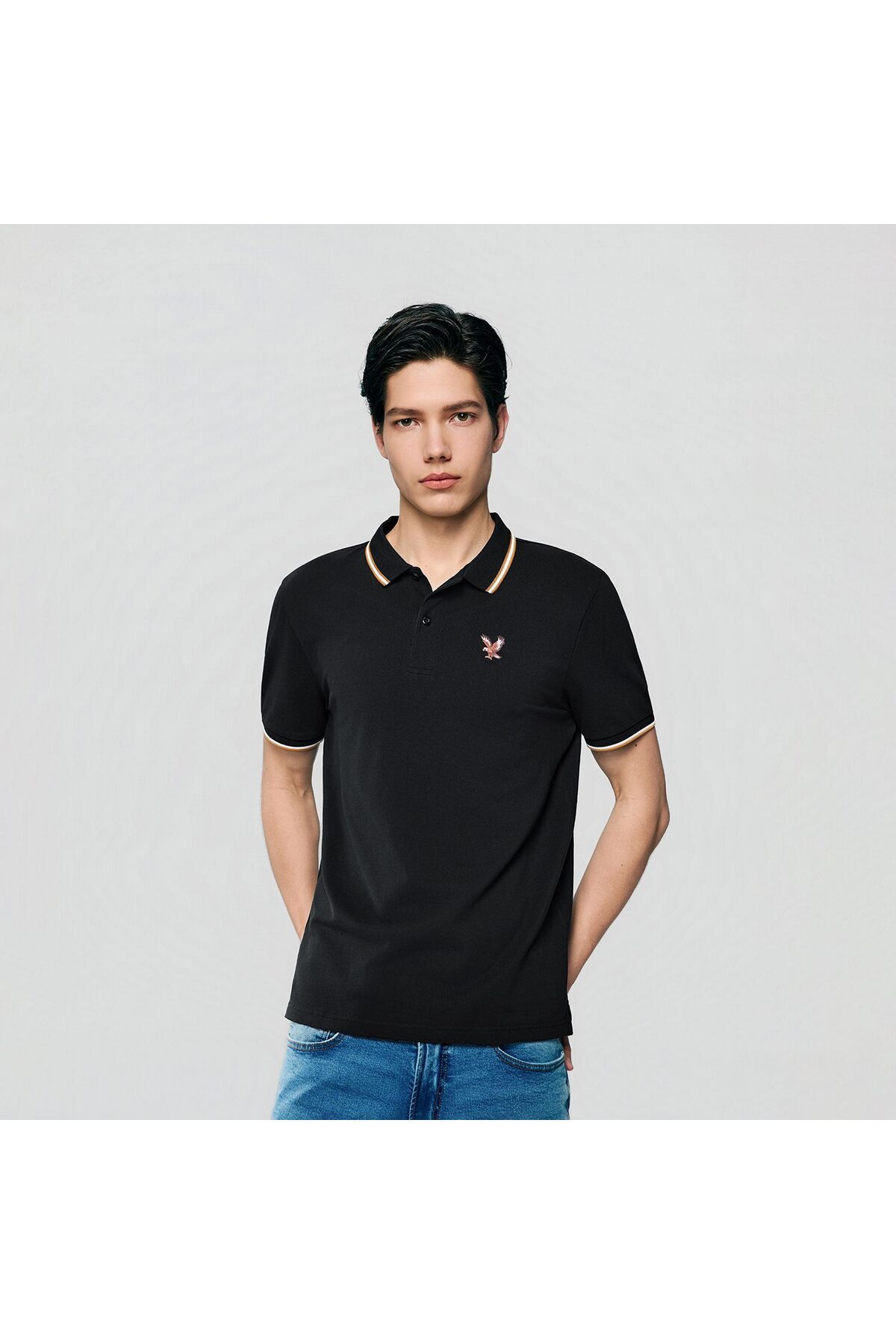 Giordano Men's Slim Fit Lycra Pique Polo Shirt