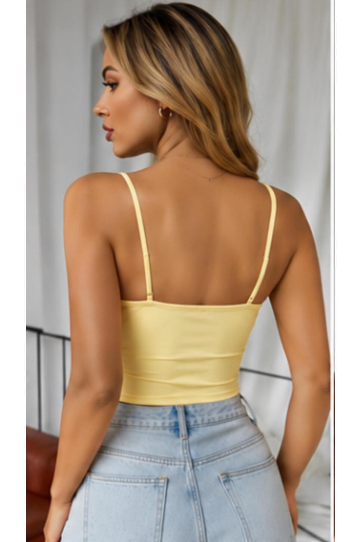 f-maskfashion BÜZGÜ DETAYLI ASKILI CROP görsel 2