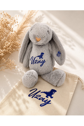 Viela Gift Atelier İsme Özel Uyku arkadaşı Peluş Tavşan - İsimli Bebeklere öz...