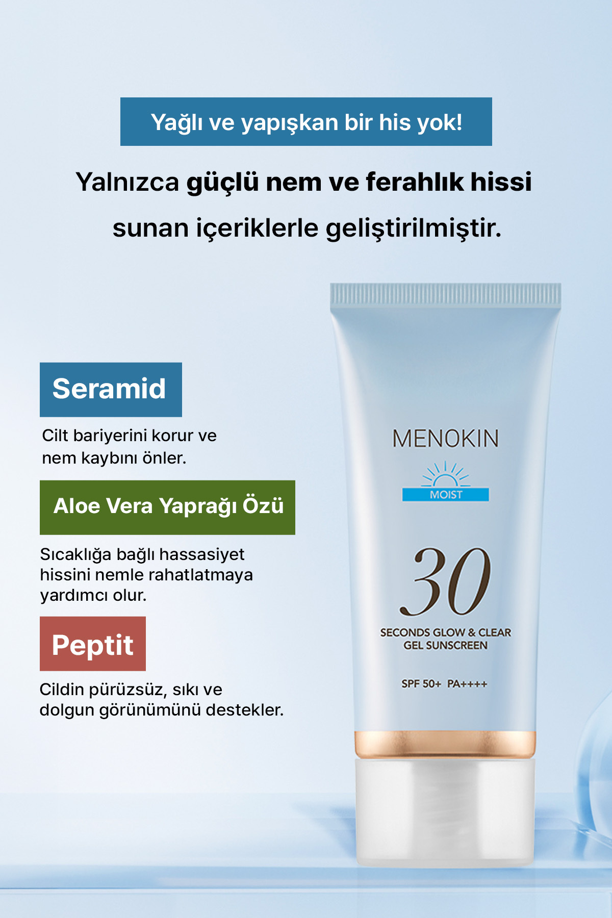 Nemlendirici Jelden Suya Dönüşen Güneş Kremi 30 Seconds Glow & Clear Gel Sunscreen (Moist) — 8809739130581 — تصویر 4 از 9