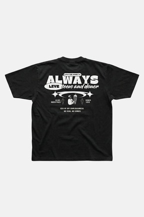 Teevo ALWAYS AND DÖNER DETAYLI OVERSIZE TİŞÖRT