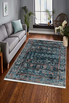 Pamuklife Halı Pamuk Dokuma Taban Yıkanabilir Halı PL080 Lacivert