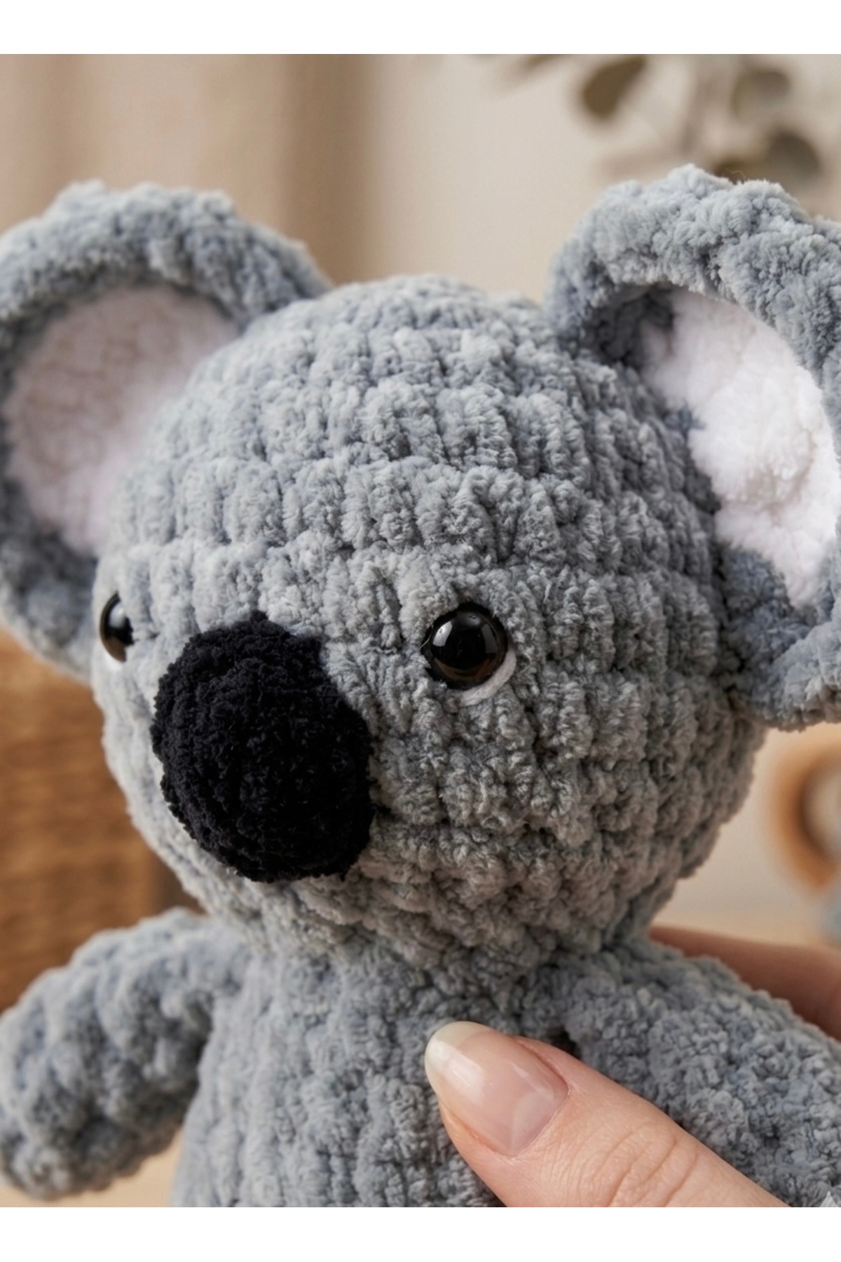 Taze Kal Uyku Arkadaşı Örgü Koala - Organik Kadife İp Amigurumi