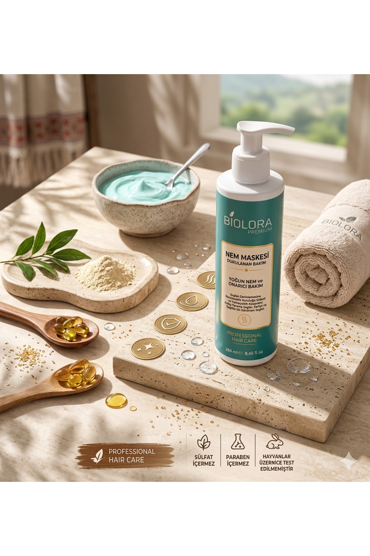 ماسک مرطوب کننده قوی برای موهای خشک ۲۵۰ میلی لیتر — NEMASKESİ250 — تصویر 2 از 4