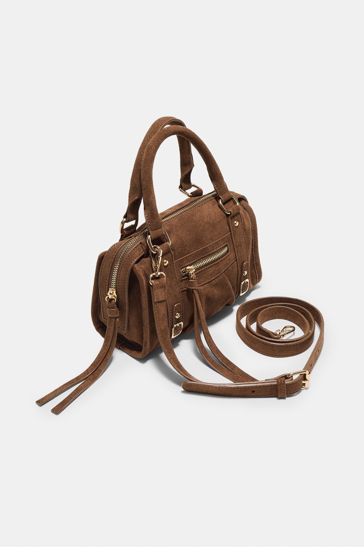 Stradivarius Fermuarlı bowling tipi çapraz askılı çanta görsel 3