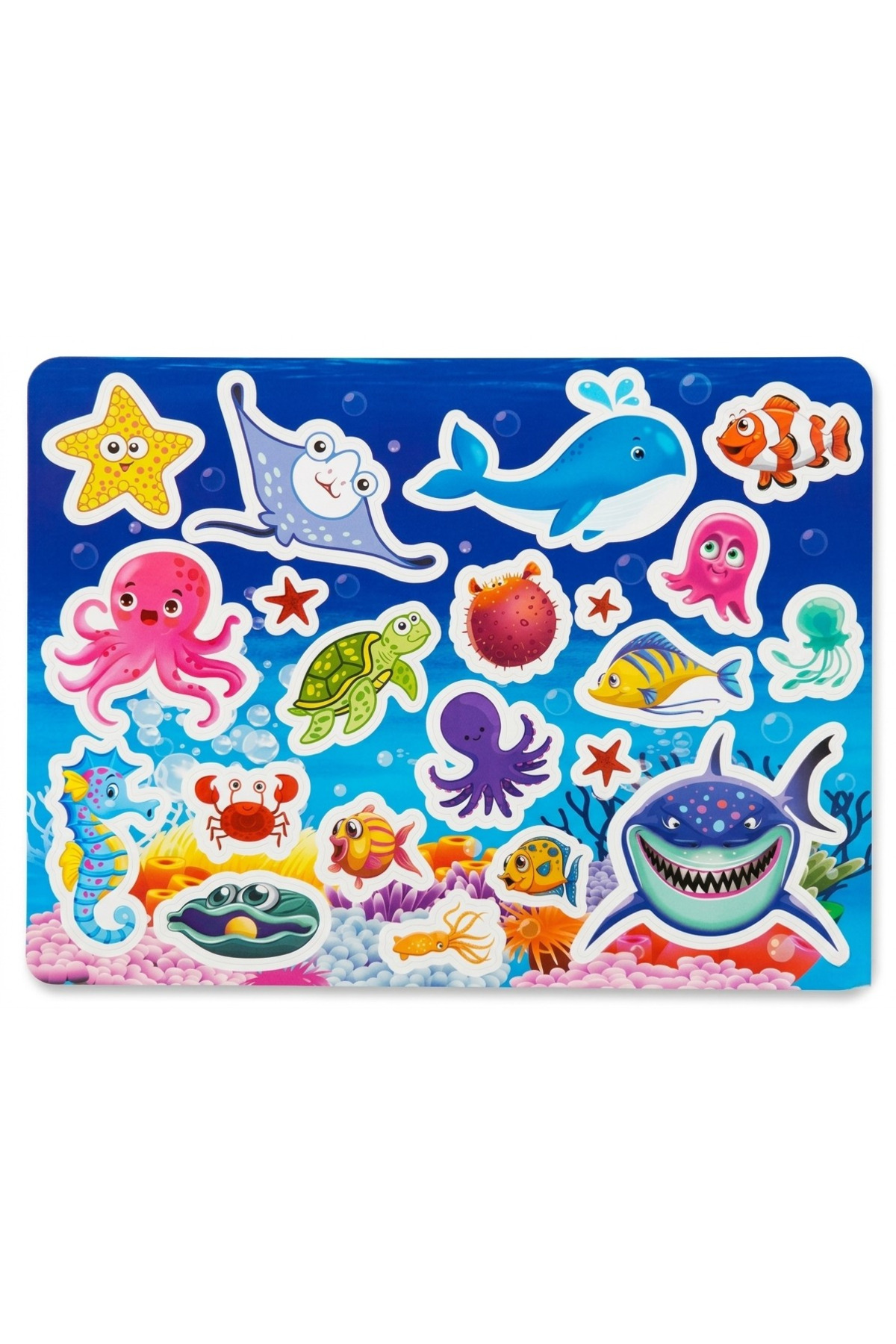The Monarch Co Educational Seaworld Reusable Sticker Set - Sea Creatures Ocean Activity Book (Ages 3+)