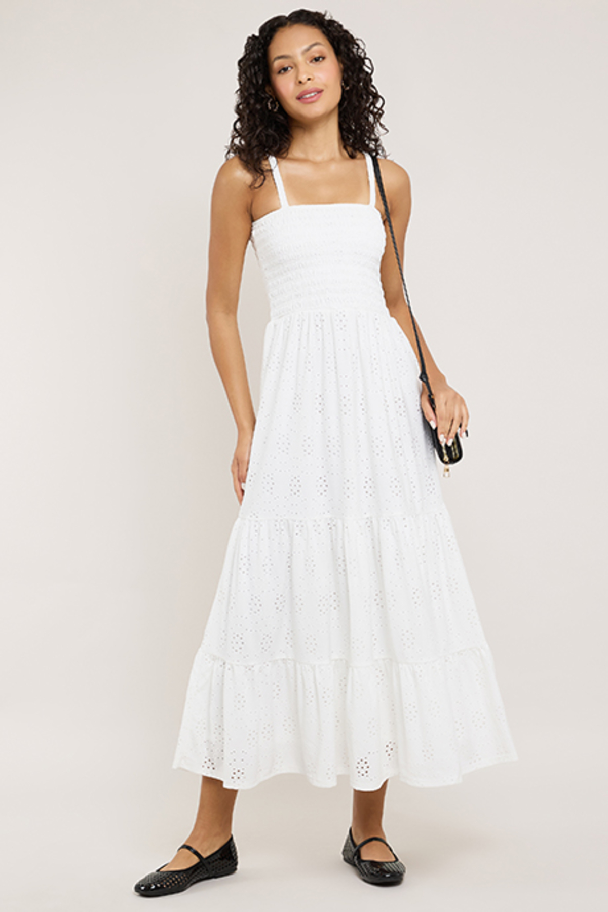 R&B Knitted Strappy Tiered Dress