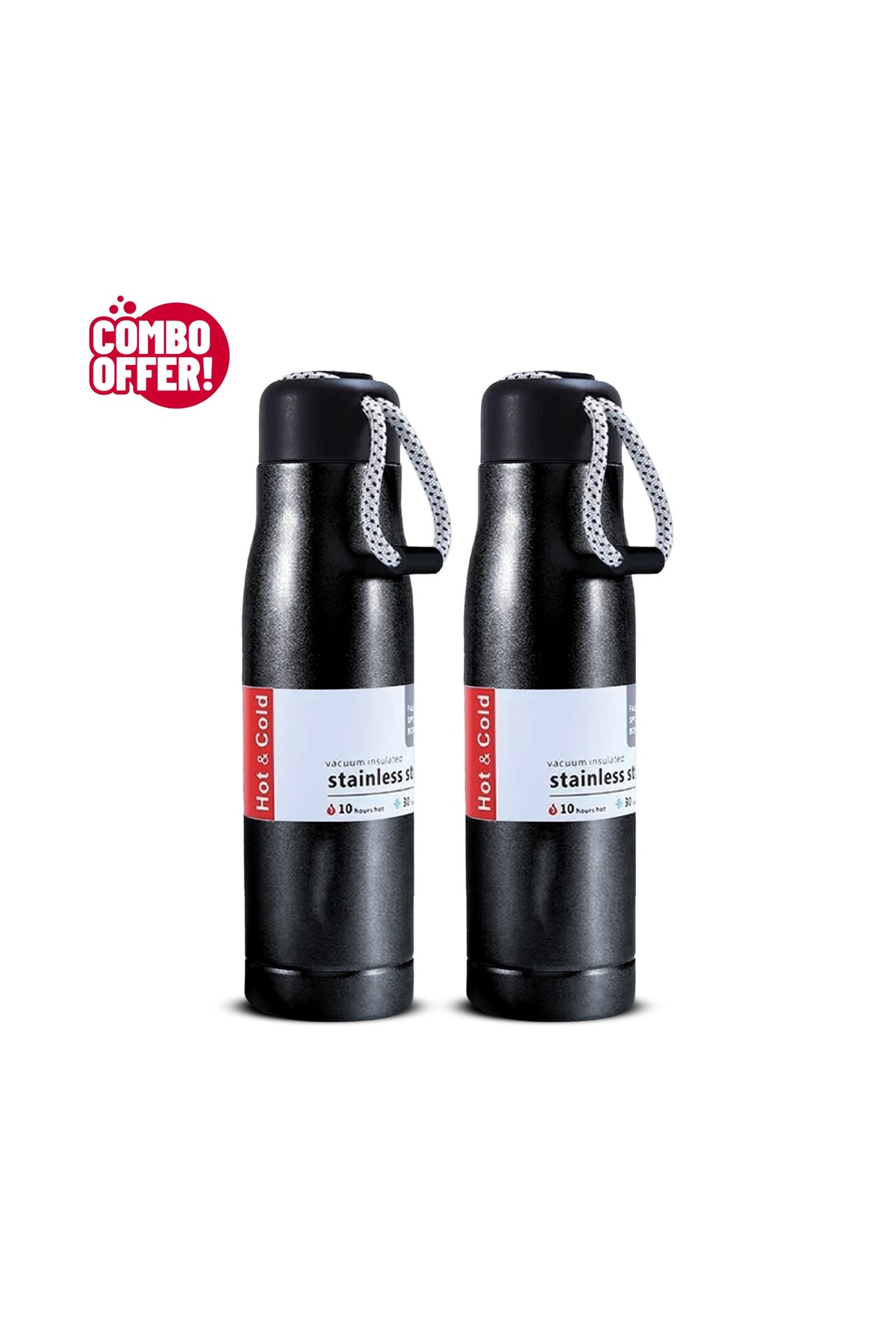 Zen Store Pack of 2 Stainless Steel Vacuum Insulated Water Bottles | Hot & Co...