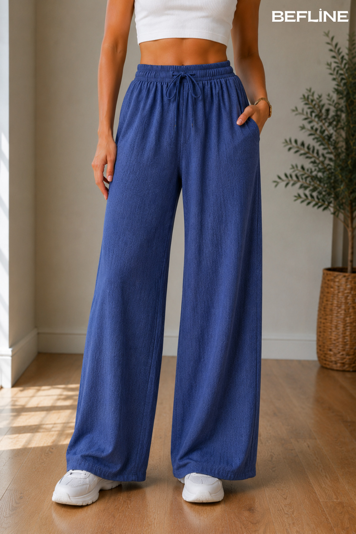 LAVİNİM  Kadın Keten Oversize LooseFit Rahat Pantolon