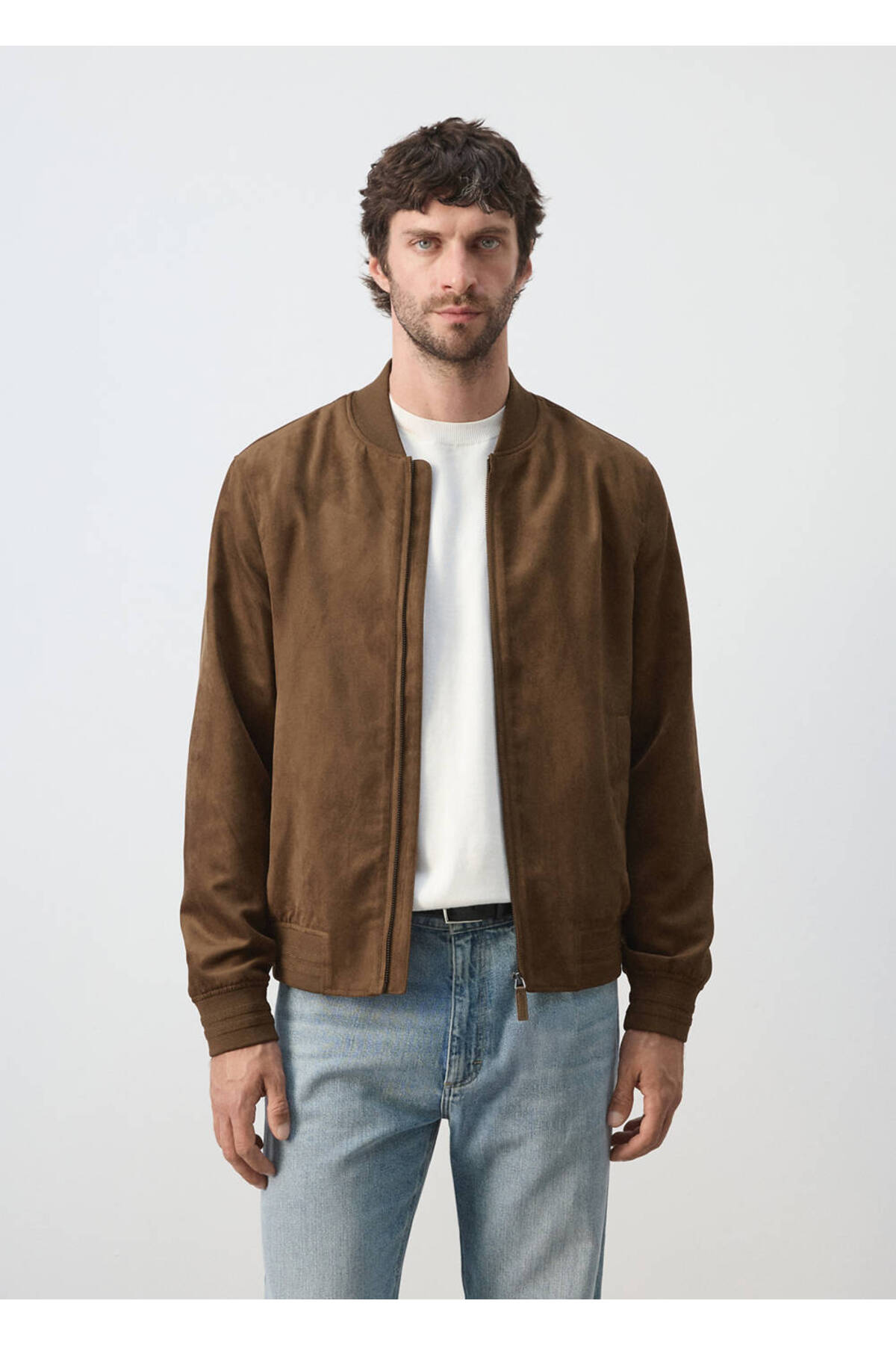 MANGO Man Süet görünümlü bomber ceket