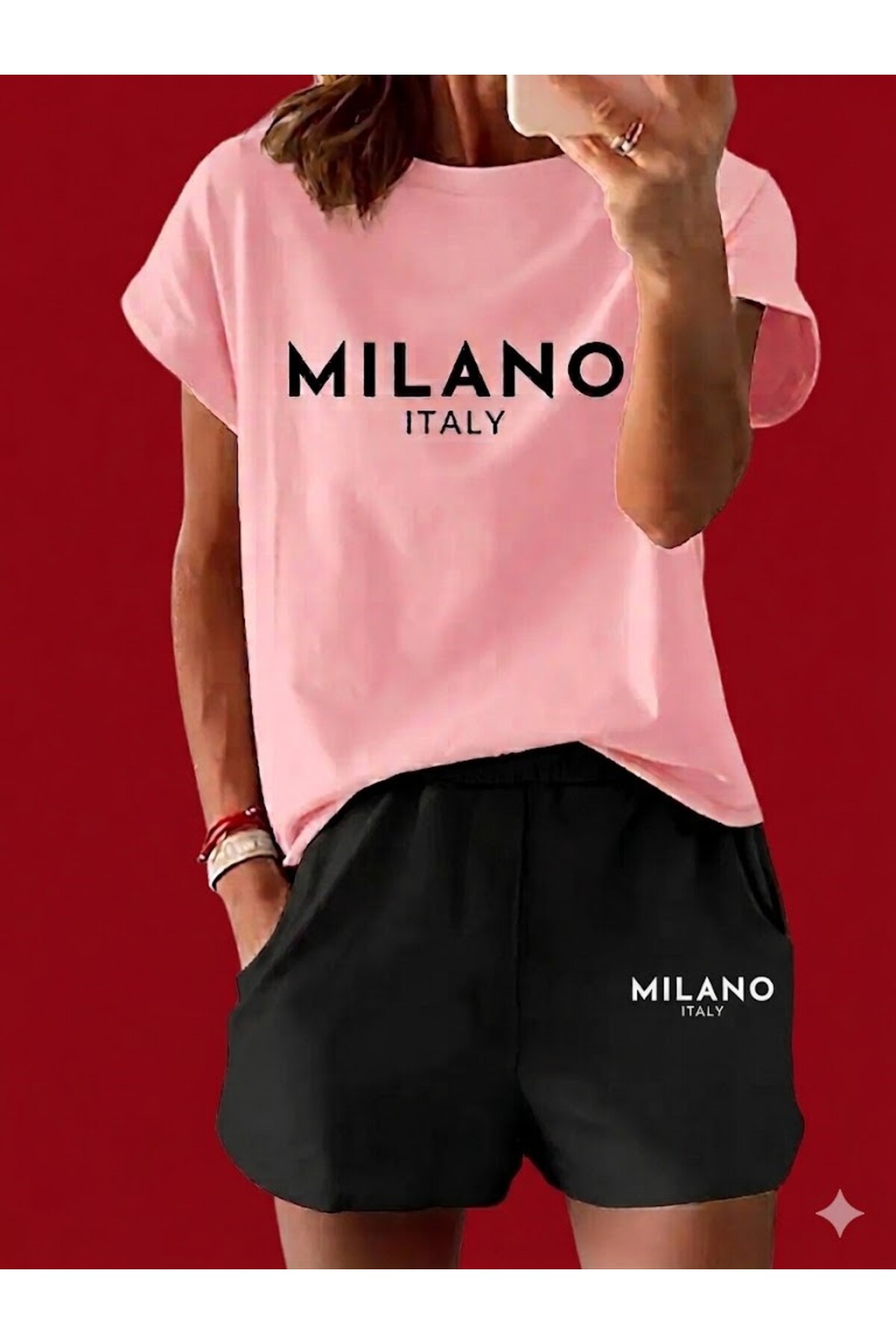 SILATU MILANO SET KRATKIH HLAČA I MAJICE SA ŠTAMPOM