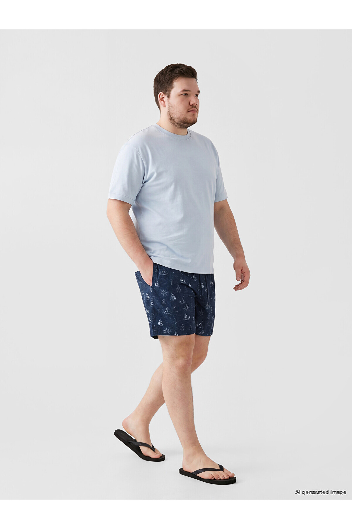 Navy Blue Printed