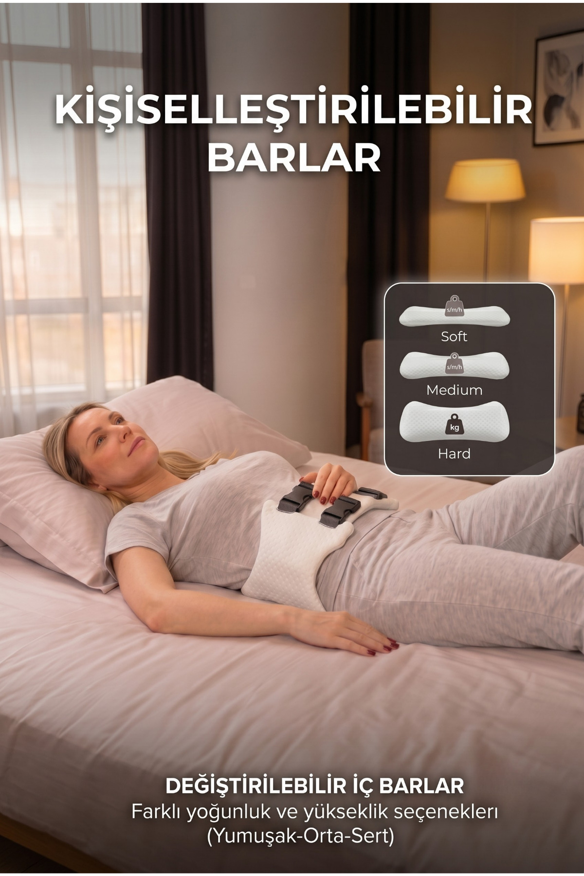 Timoties Modüler Ortopedik ve Siyatik Uyku Korse Yastığı görsel 3