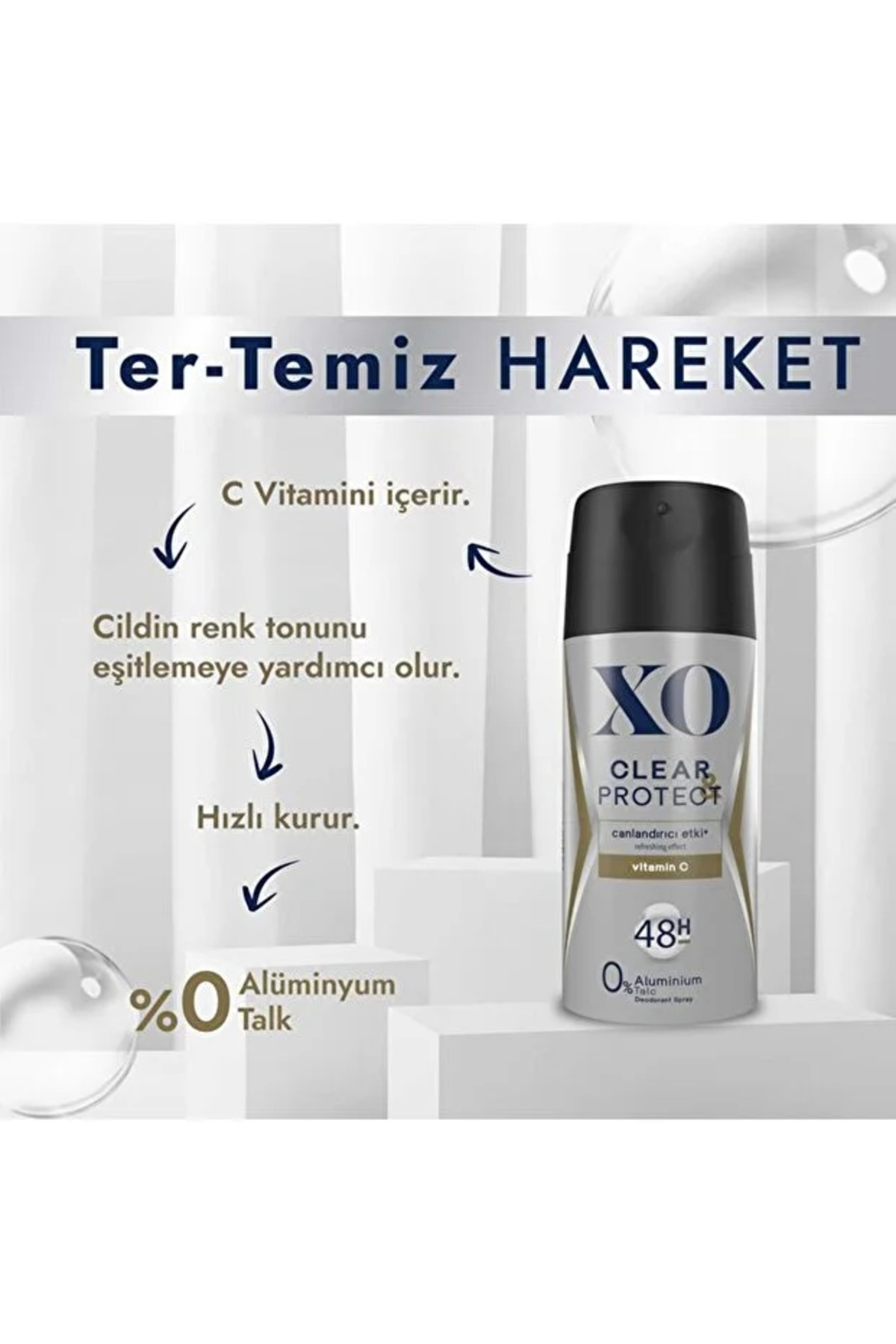 Xo Deodorant 150ML Men-Erkek - Clear Protect — 8690605076900-VIALIVA01 — تصویر 3 از 5