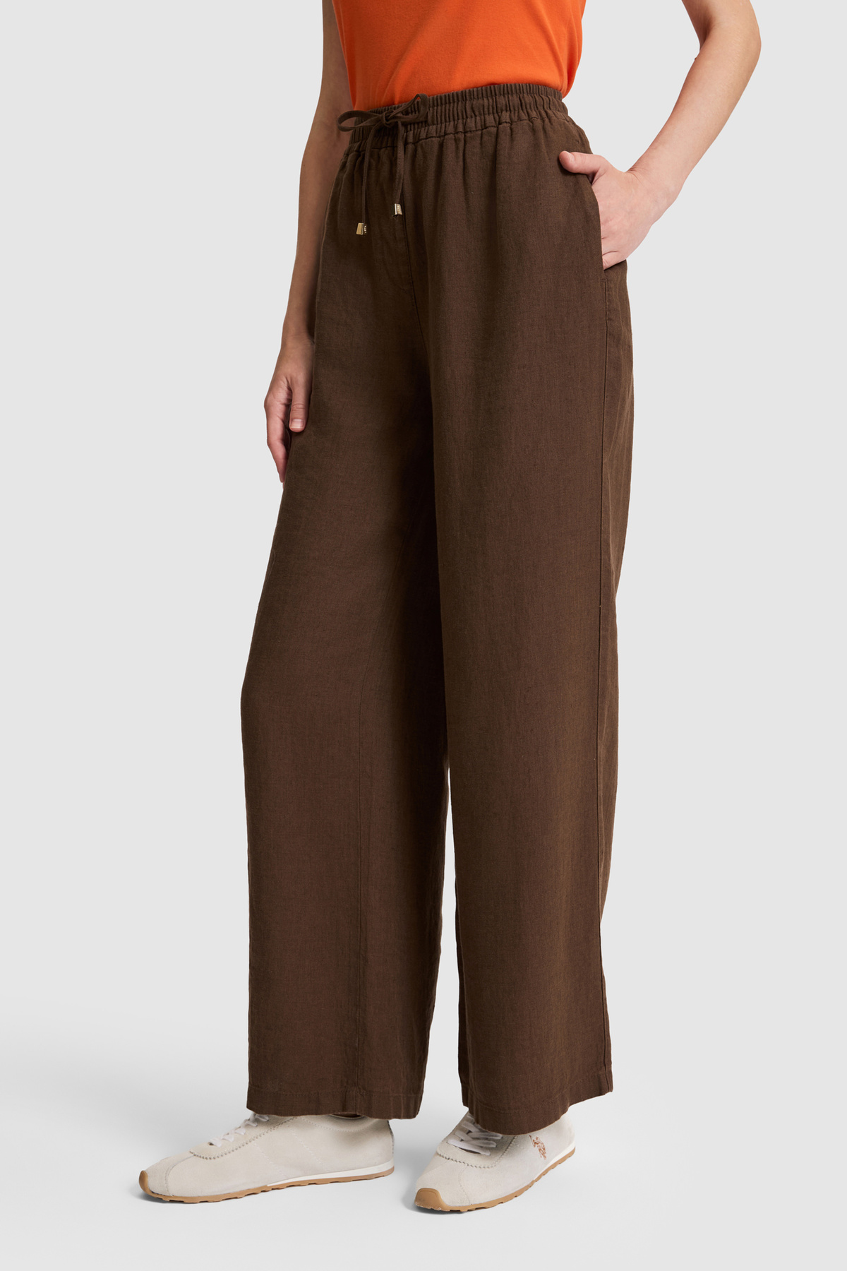 U.S. Polo Assn.  Kadın Kahverengi Kanvas Pantolon 50321992-VR029 - Görsel 4