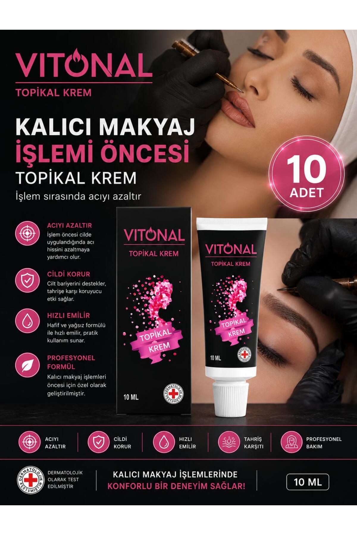 Anestezi Etkili Lazer Epilasyon, Dövme, Dolgu Botoks Ve Sir Ağda Öncesi Topikal Krem 10 Ml-10'lu set 👉 "Hassasiyet Azaltıcı — VAKR — تصویر 5 از 6