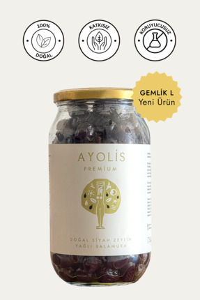 Ayolis Premium Gurme Yağlı Salamura Siyah Zeytin L 650 g