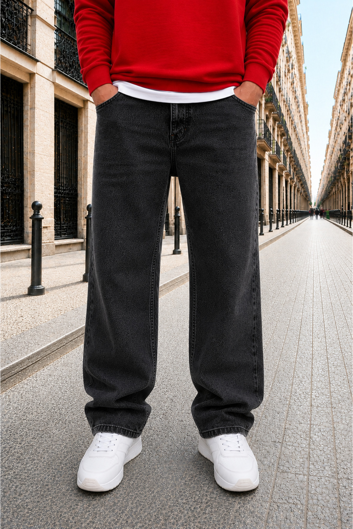 by fiyaka fashion Erkek Baggy Kot Pantalon Bol Kesim Rahat Kullanım