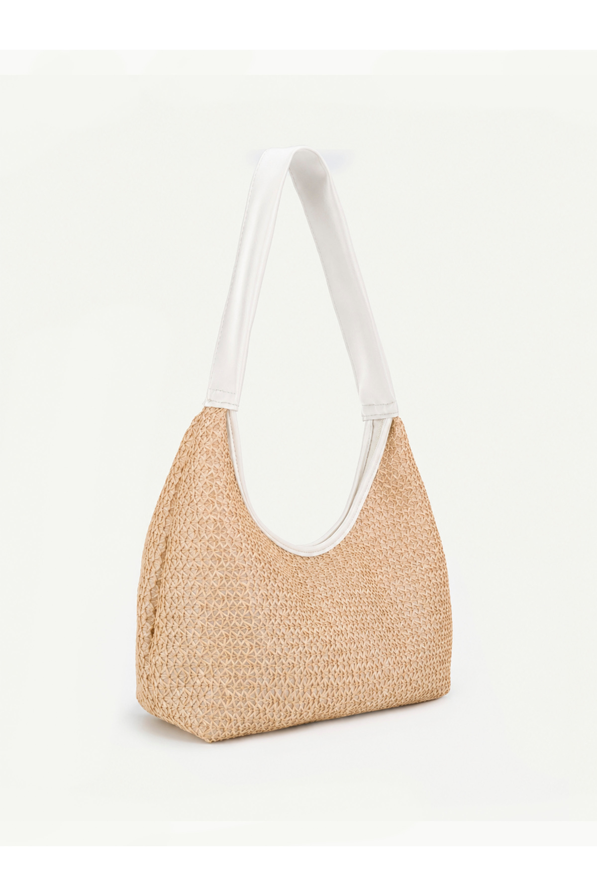BLAZE Hasır Kadın El Kol ve Omuz Çantası Modern Minimal Hobo Çanta