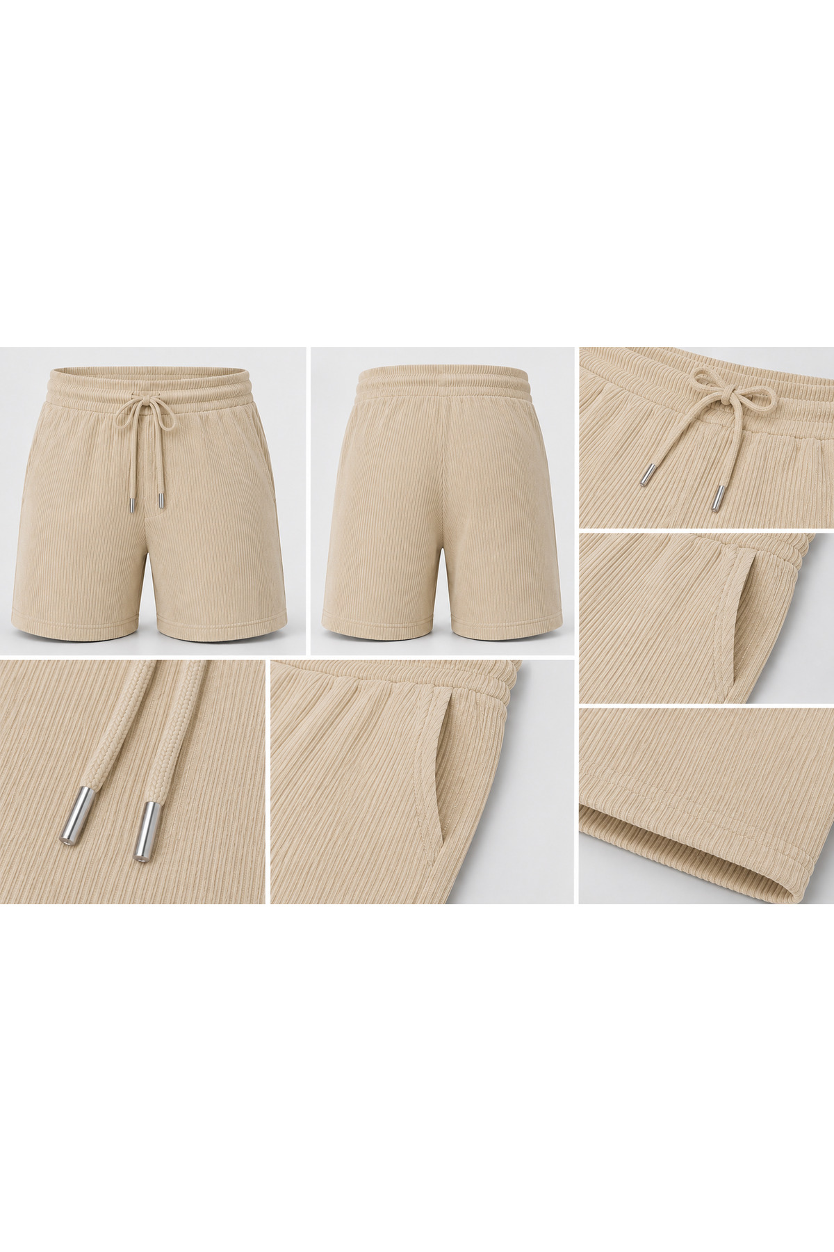 MARKATEM Feeling Men's Premium Basic Shorts Elastic Waist