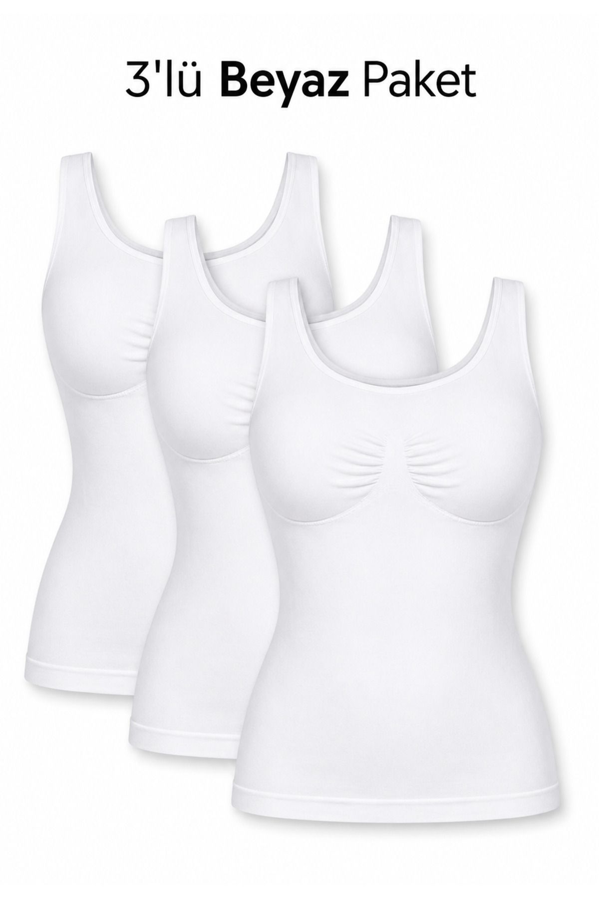 Women's Strappy Singlet Seamless Corset – Body-Fitting, Stretchy and Comfortable Casual Underwear - White 1180