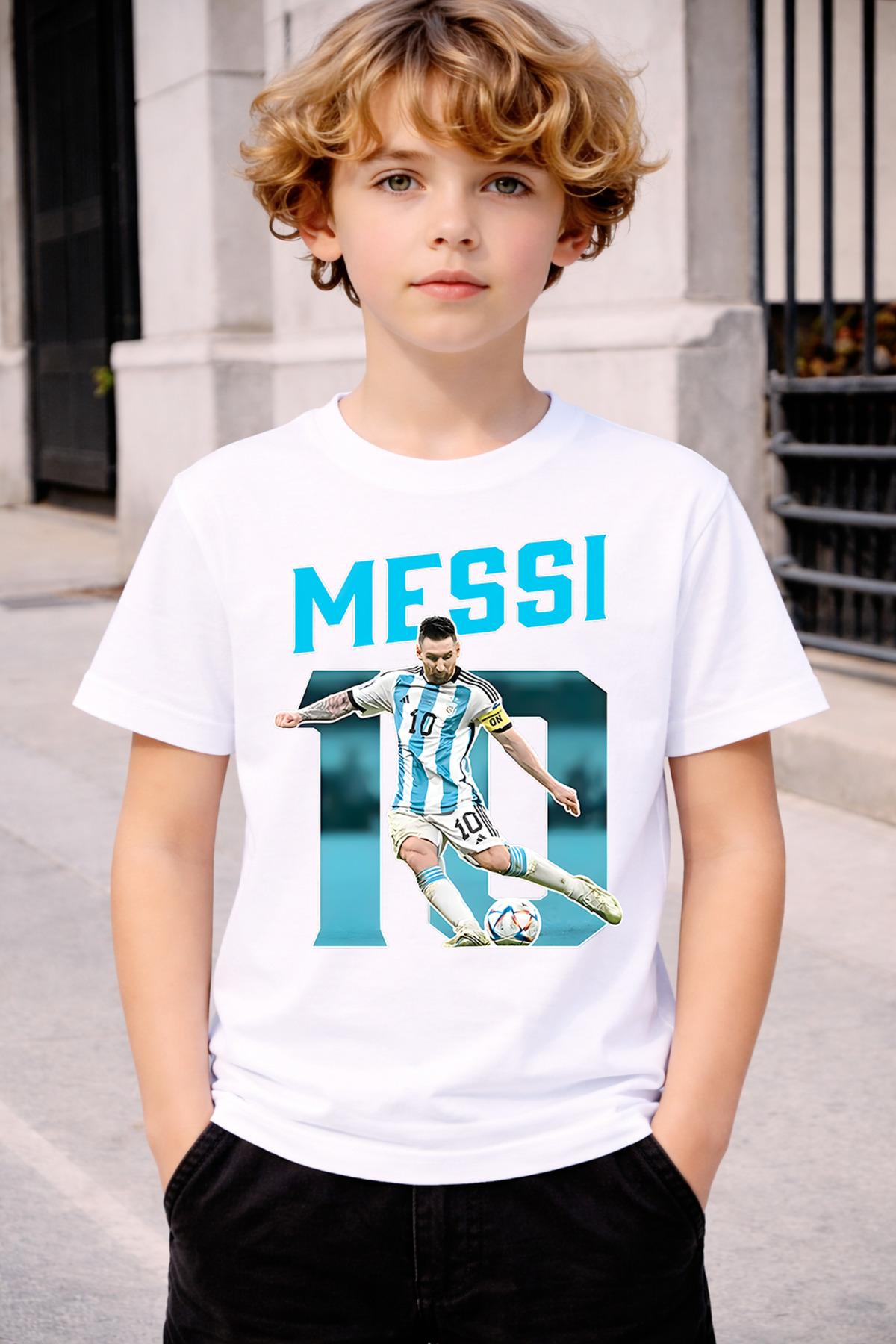 STYLE-X Lionel messi PRINTED CREW NECK CHILDREN and YOUNG TSHIRT