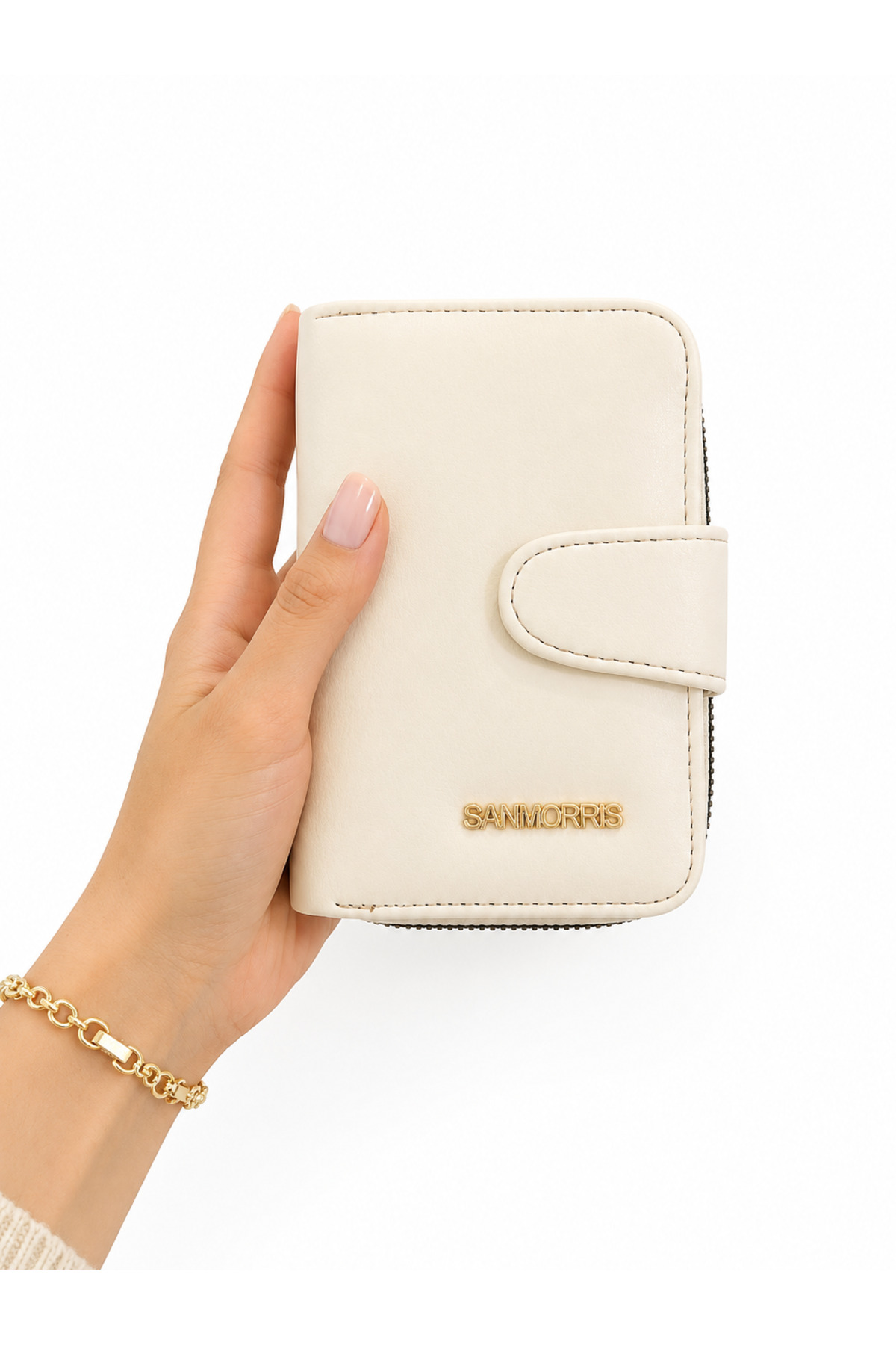 Women's Stylish Faux Leather Wallet with Zipper and Snap Split S-2003