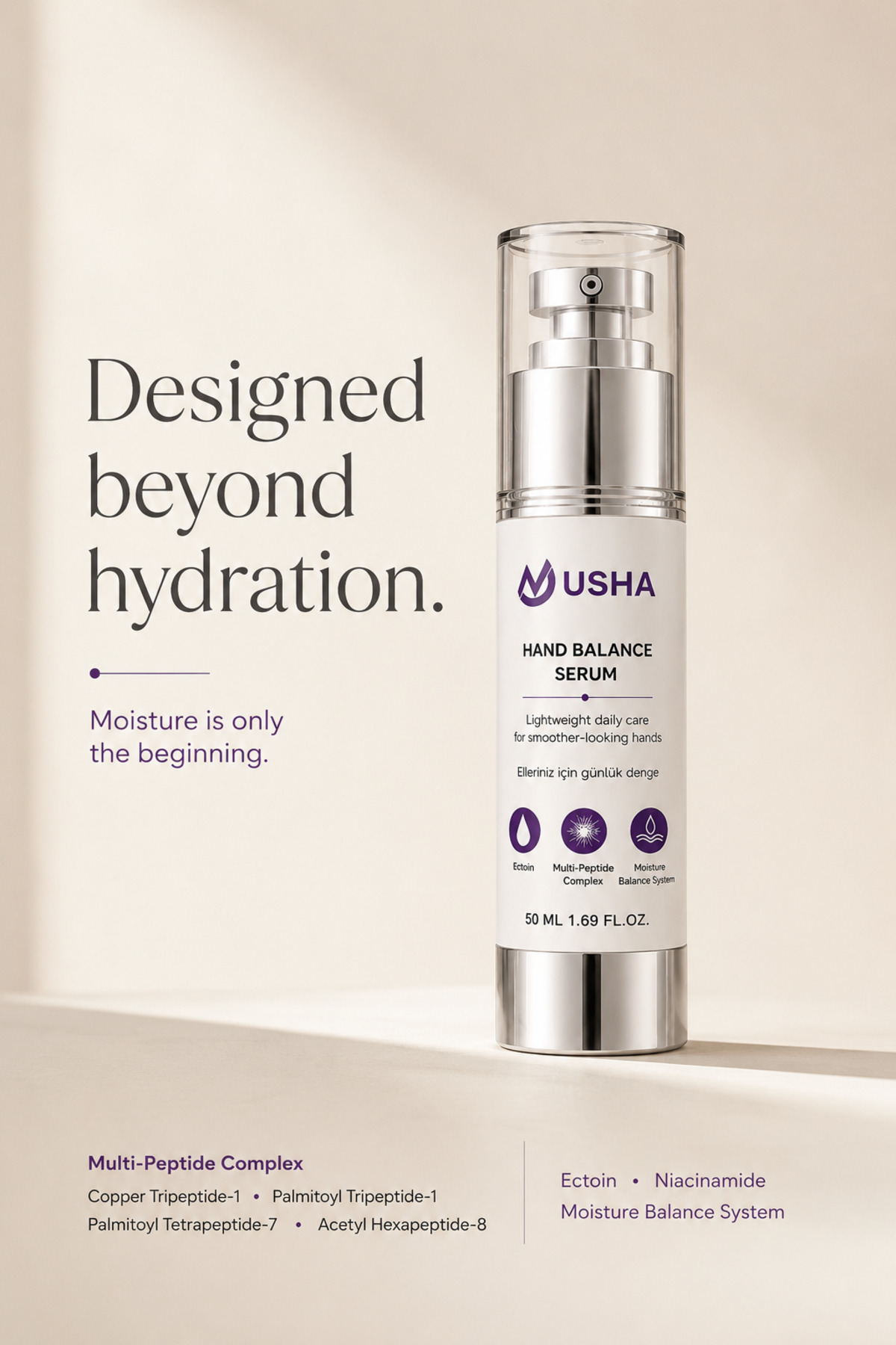Hand Balance Serum / Multi‑Peptide Complex, Ectoin ve Niacinamide İçeren El Bakım Serumu — تصویر 2 از 4