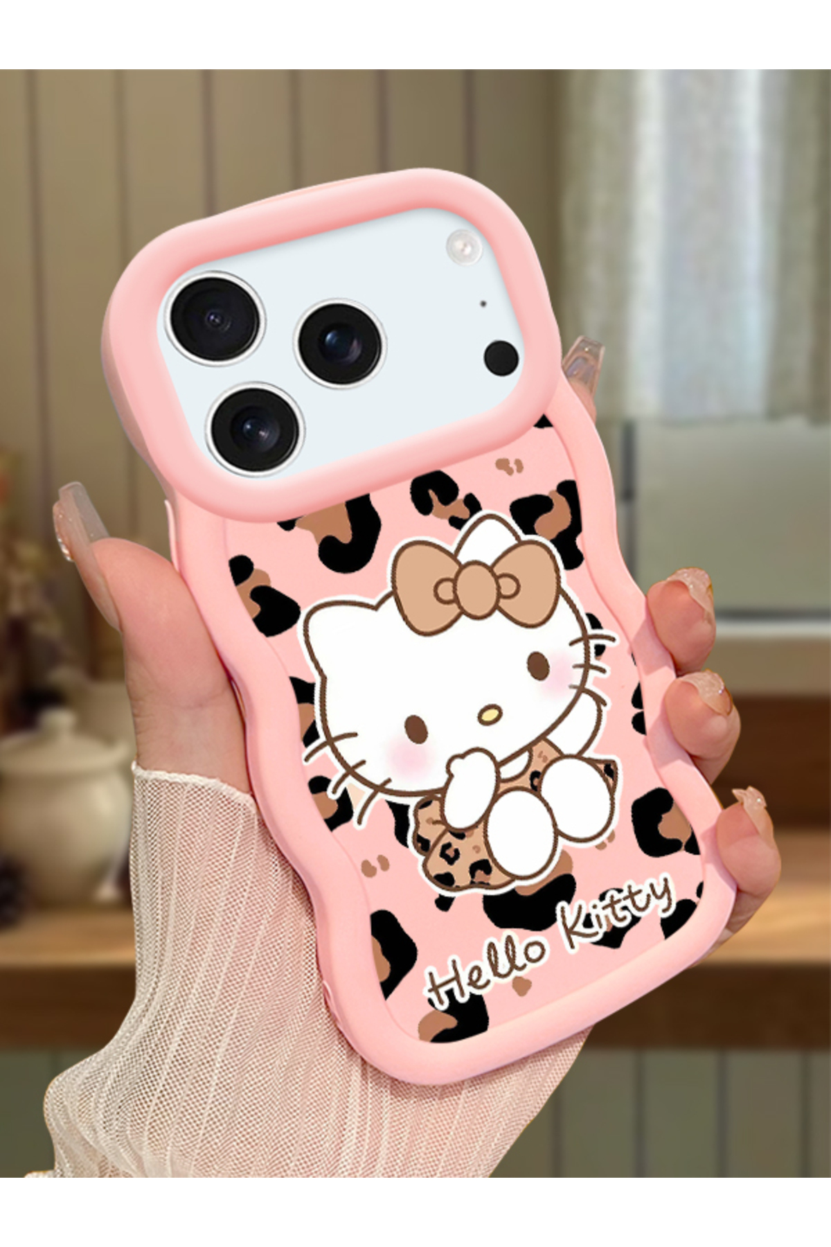 iPhone 17 Pro Max Compatible Case Camera Protector Pink Silicone Couple Phone Case Kitty Pattern