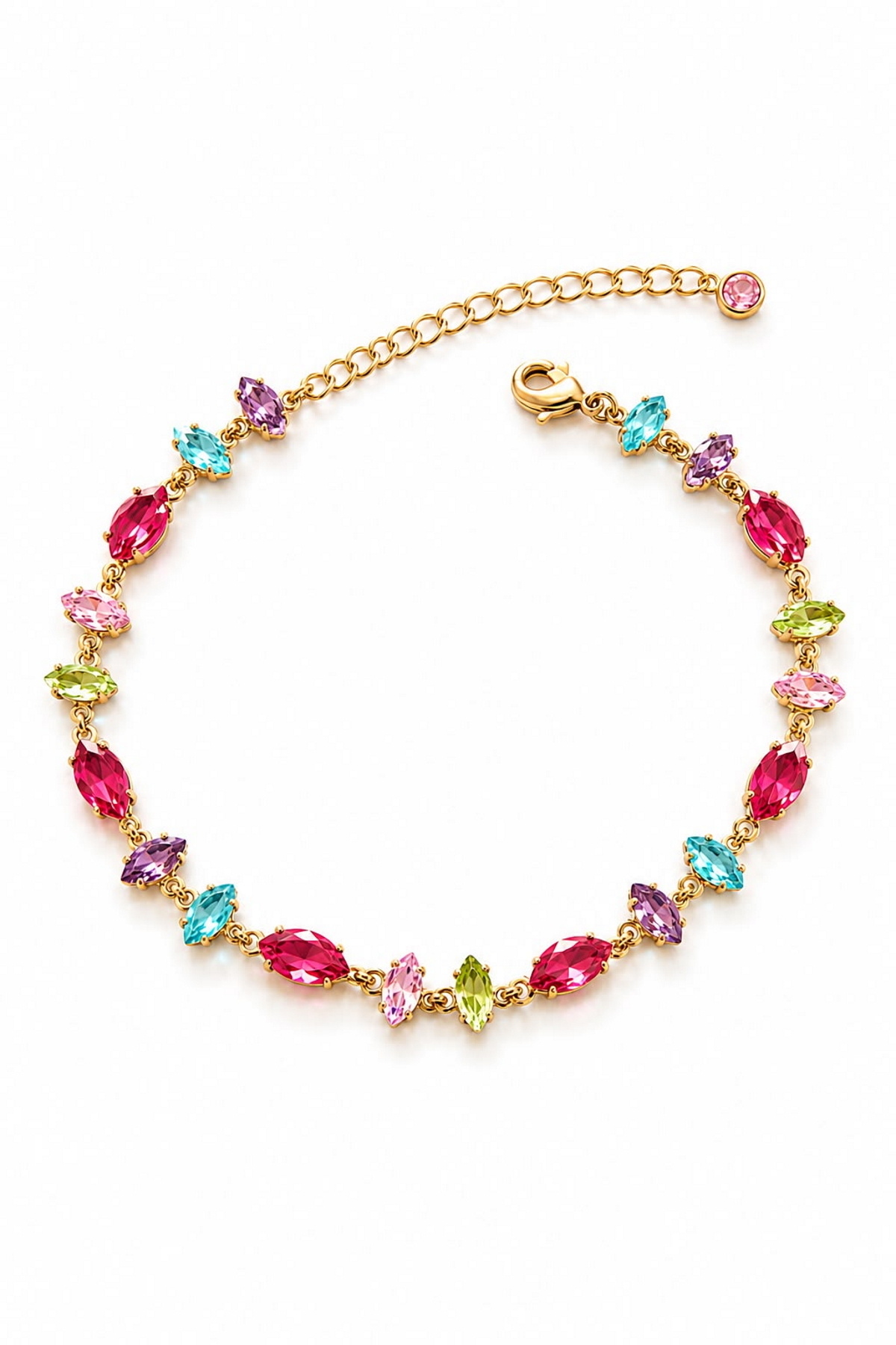 Steel Aisha Bracelet Marquise Stone Waterway Bracelet 17+5cm