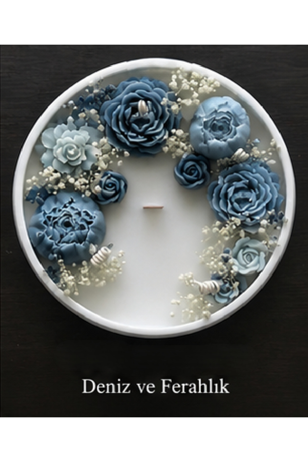 Decorative Custom Design Rose Bowl Natural Soy Candle 20cm Diameter
