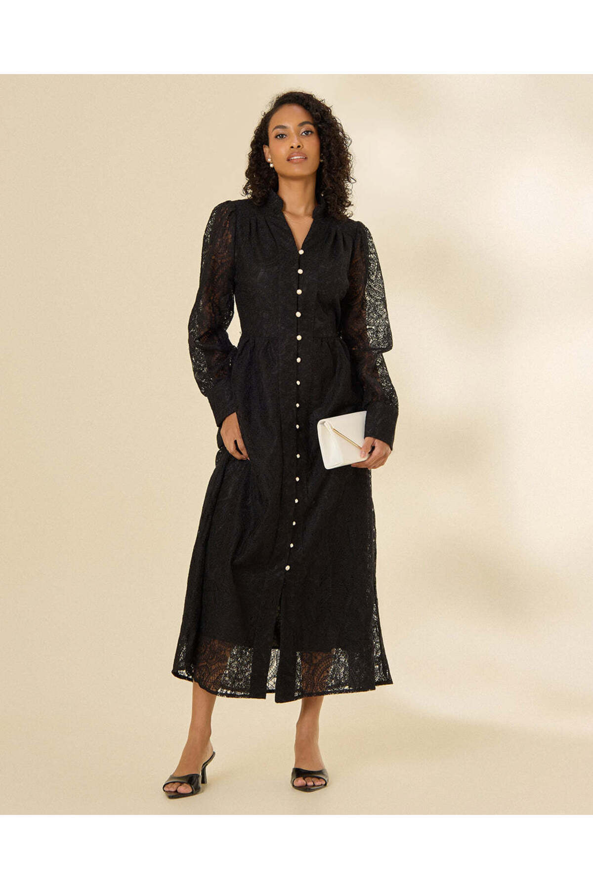 REDTAG Women Black Long Sleeve Casual Dress