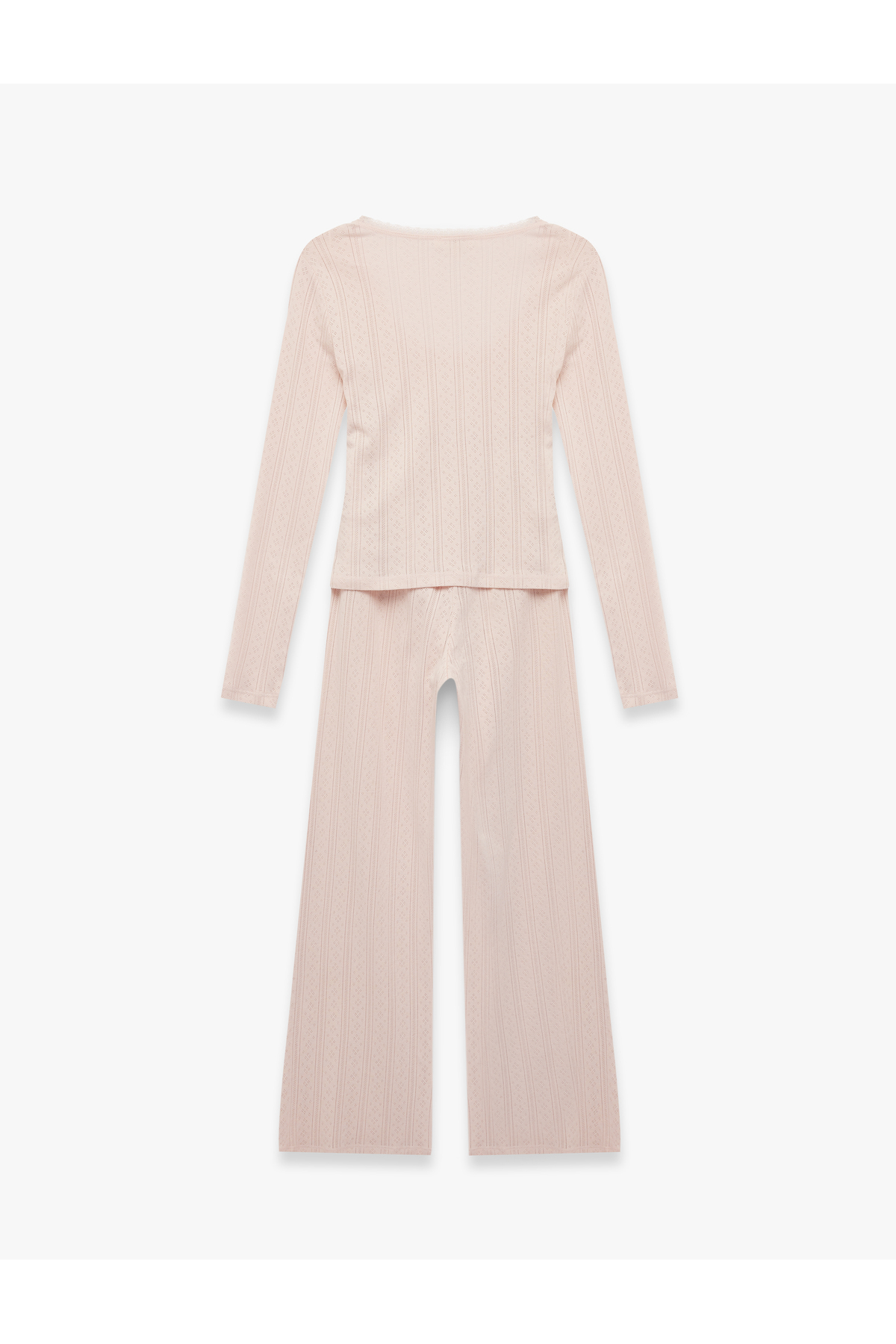 Koton Pamuklu U Yaka Fiyonk Detaylı Uzun Kollu Pijama Takımı görsel 7