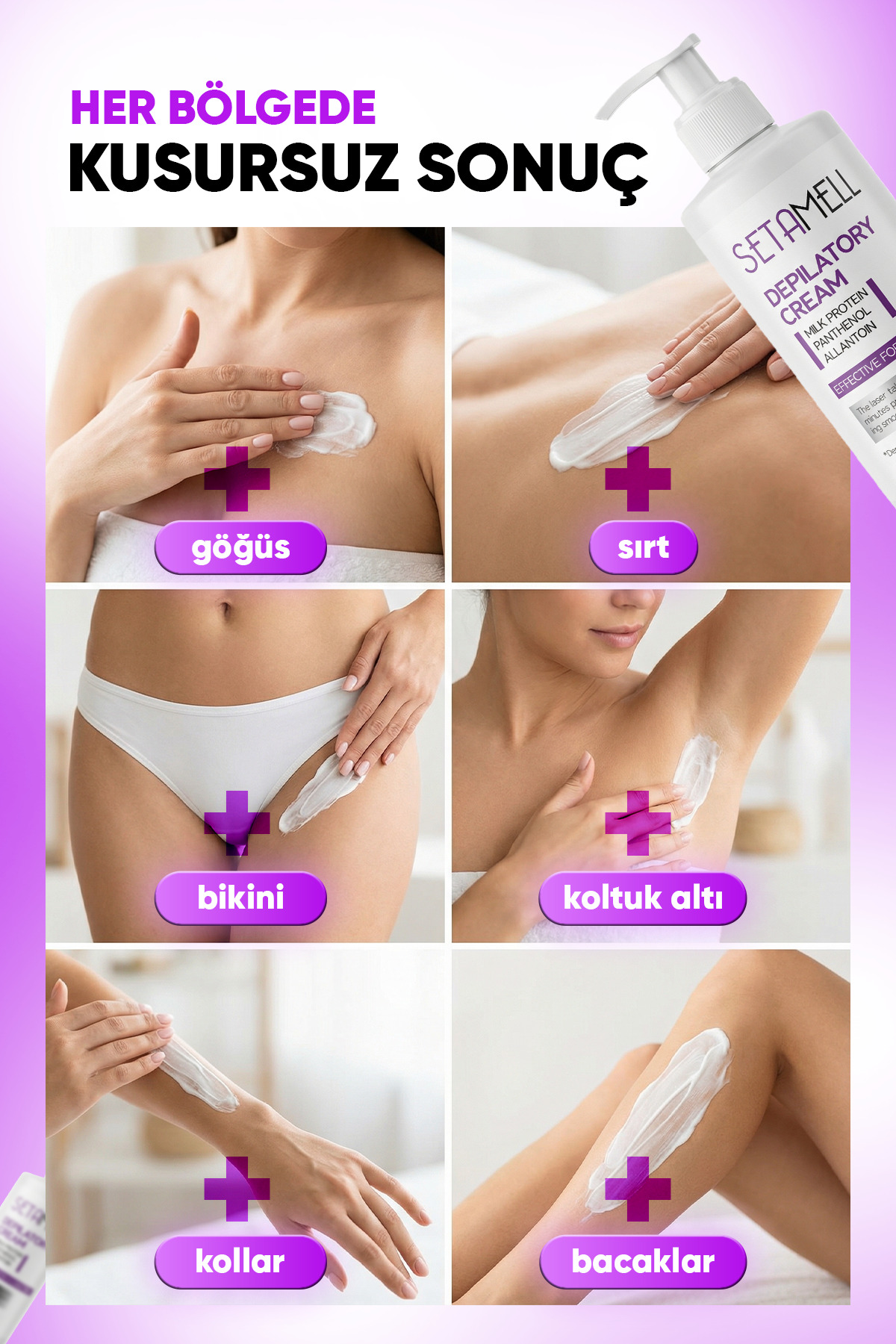 Lazer Etkili Tüy Dökücü Krem Tüm Cilt Tipleri İçin 250 ml Özel Formül — STMLL-099 — تصویر 6 از 8