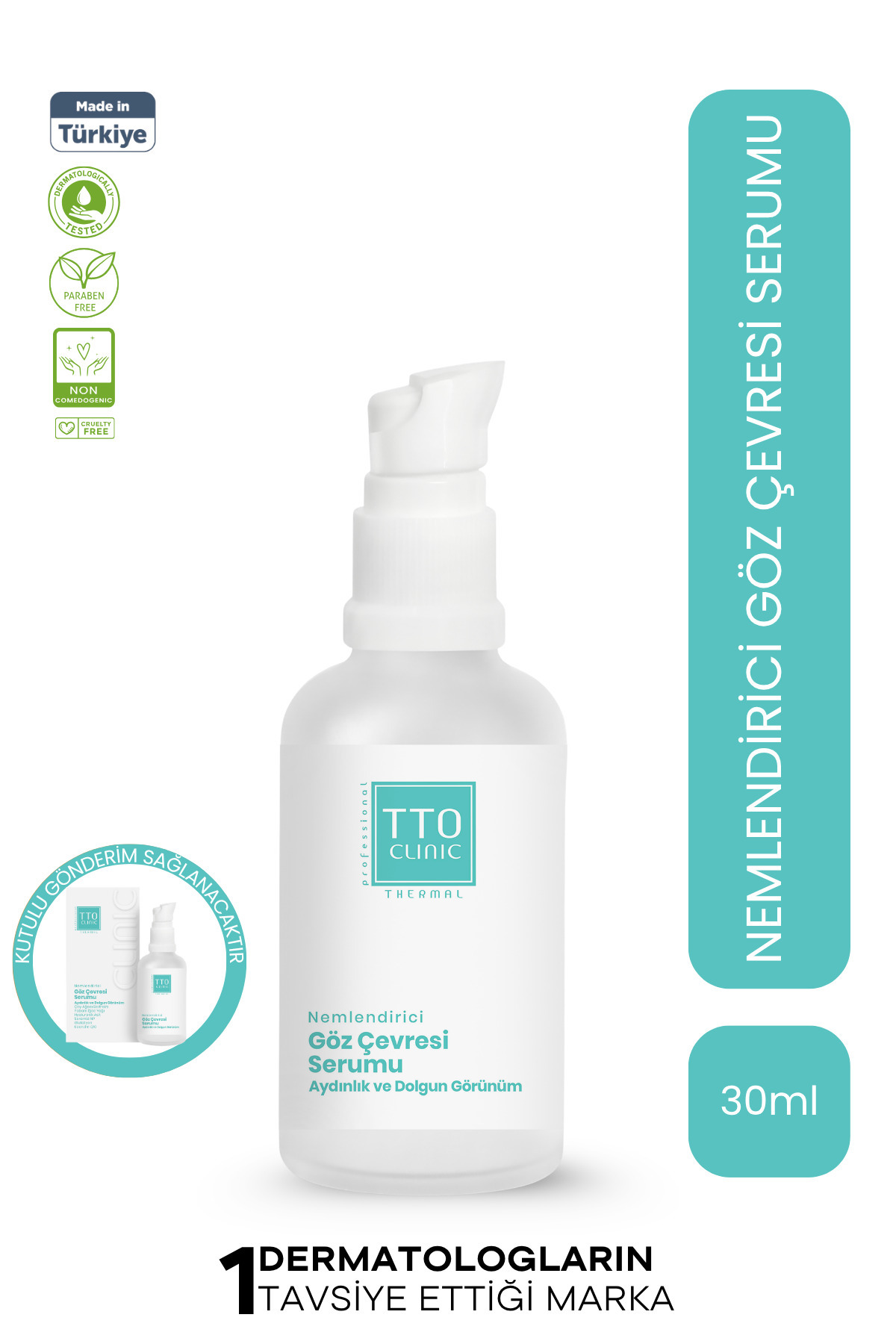 TTO Clinic Göz Çevresi Serumu Nemlendirici Aydınlatıcı 30 ml Glutatyon Koenzim Q10 Göz Altı Bakımı — 8684576003386