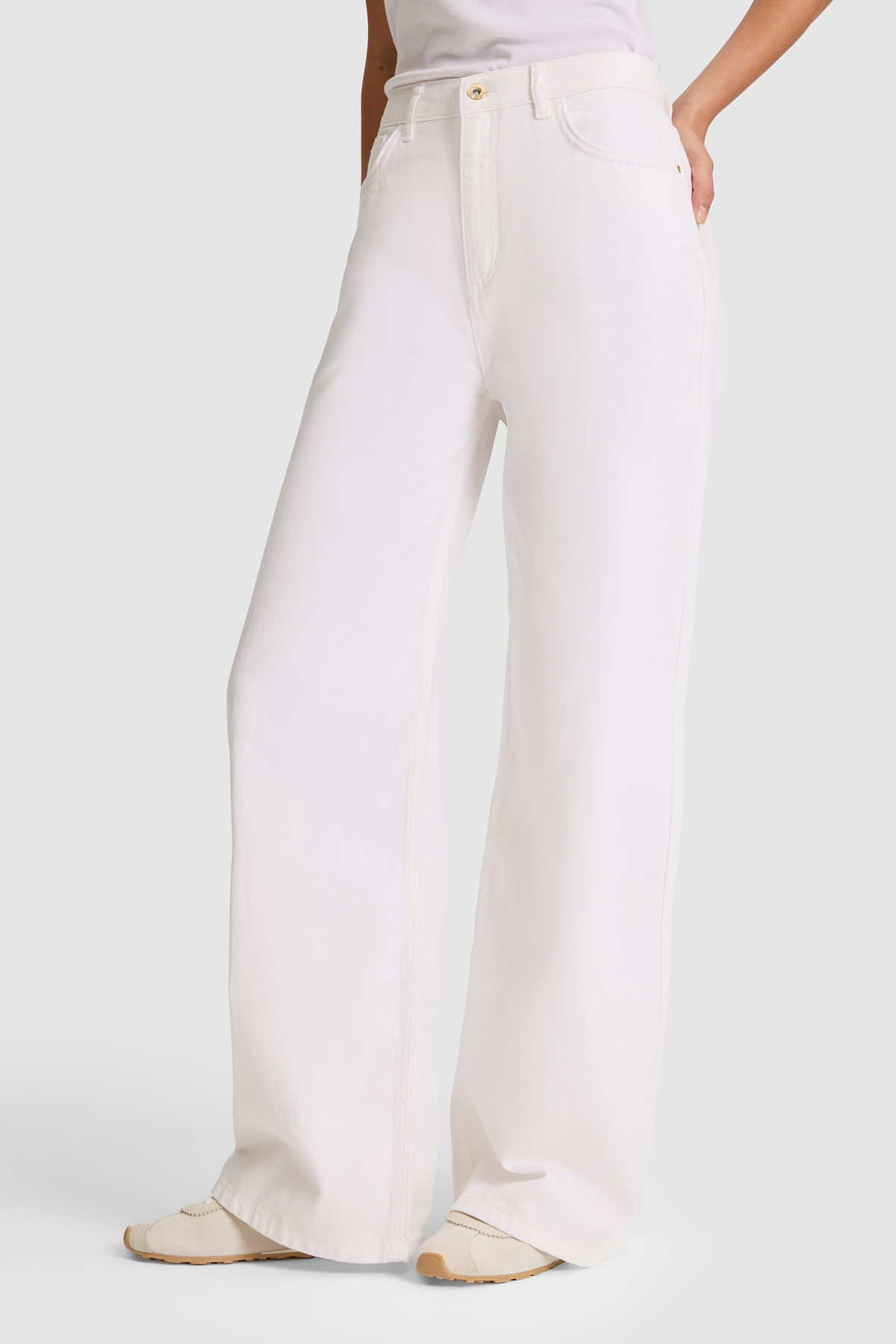 U.S. Polo Assn. Kadın Ekru Jean Pantolon 50321418-VR019 görsel 4