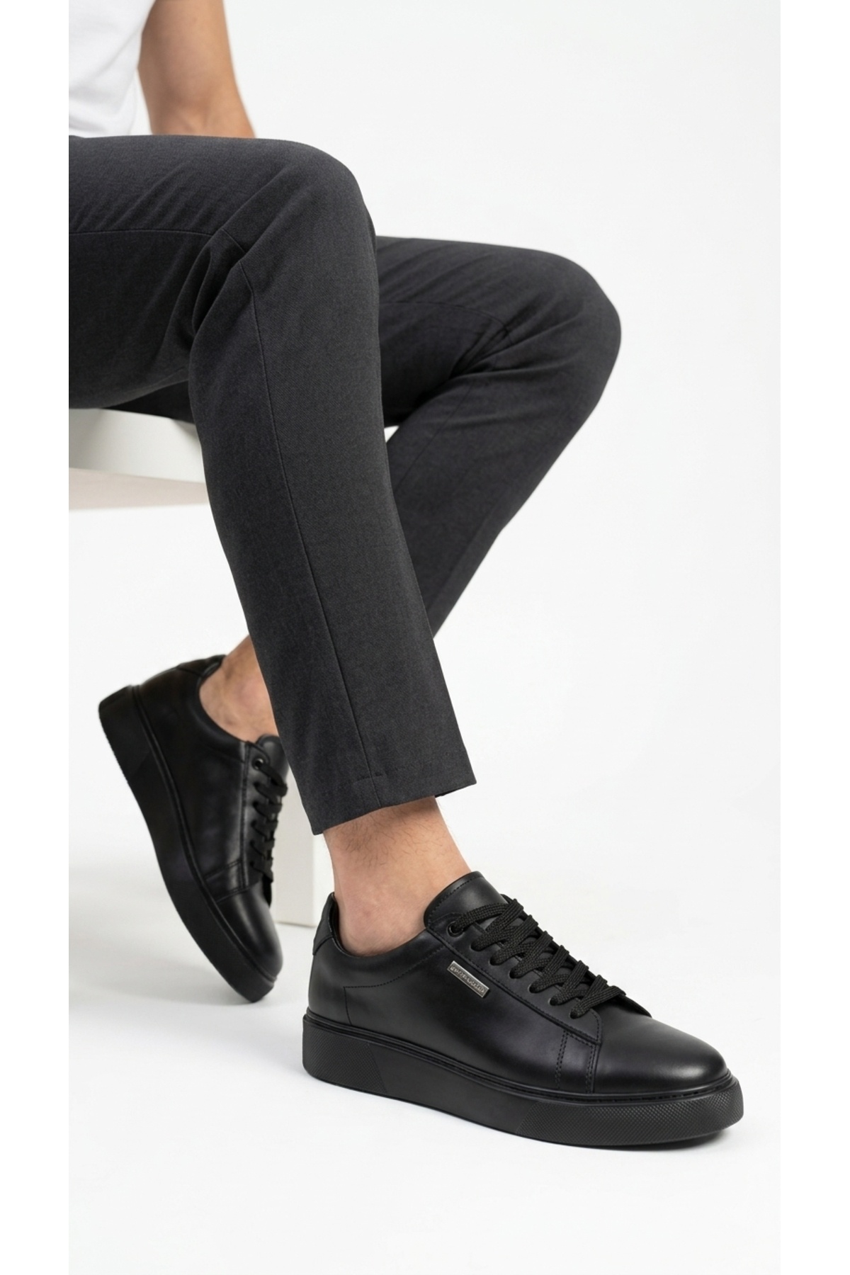 Pierre Cardin Erkek Ayakkabı Sneaker Bağcıklı Hakiki Deri Kalın Tabanlı Günlük Rahat Sade Klasik Model 1662604b