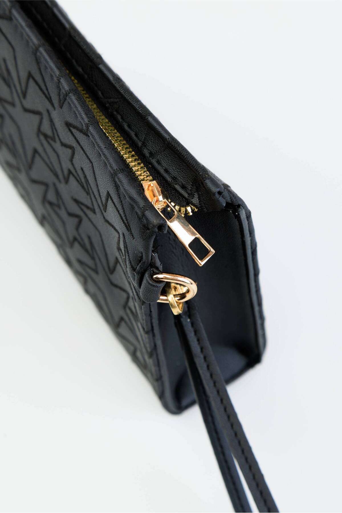 Shkup Kadın Yıldız Nakışlı Portföy El Çantası Bilek Askılı Şık Clutch Çanta görsel 5