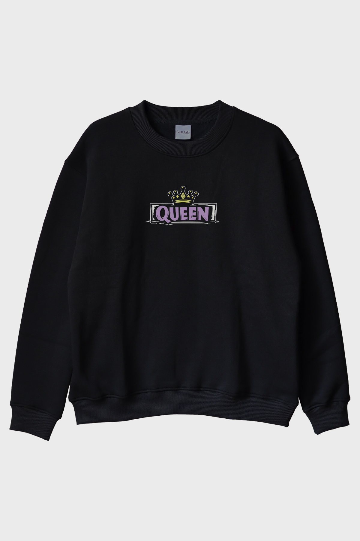 lofux Queen Crown Black Crew Neck Sweatshirt